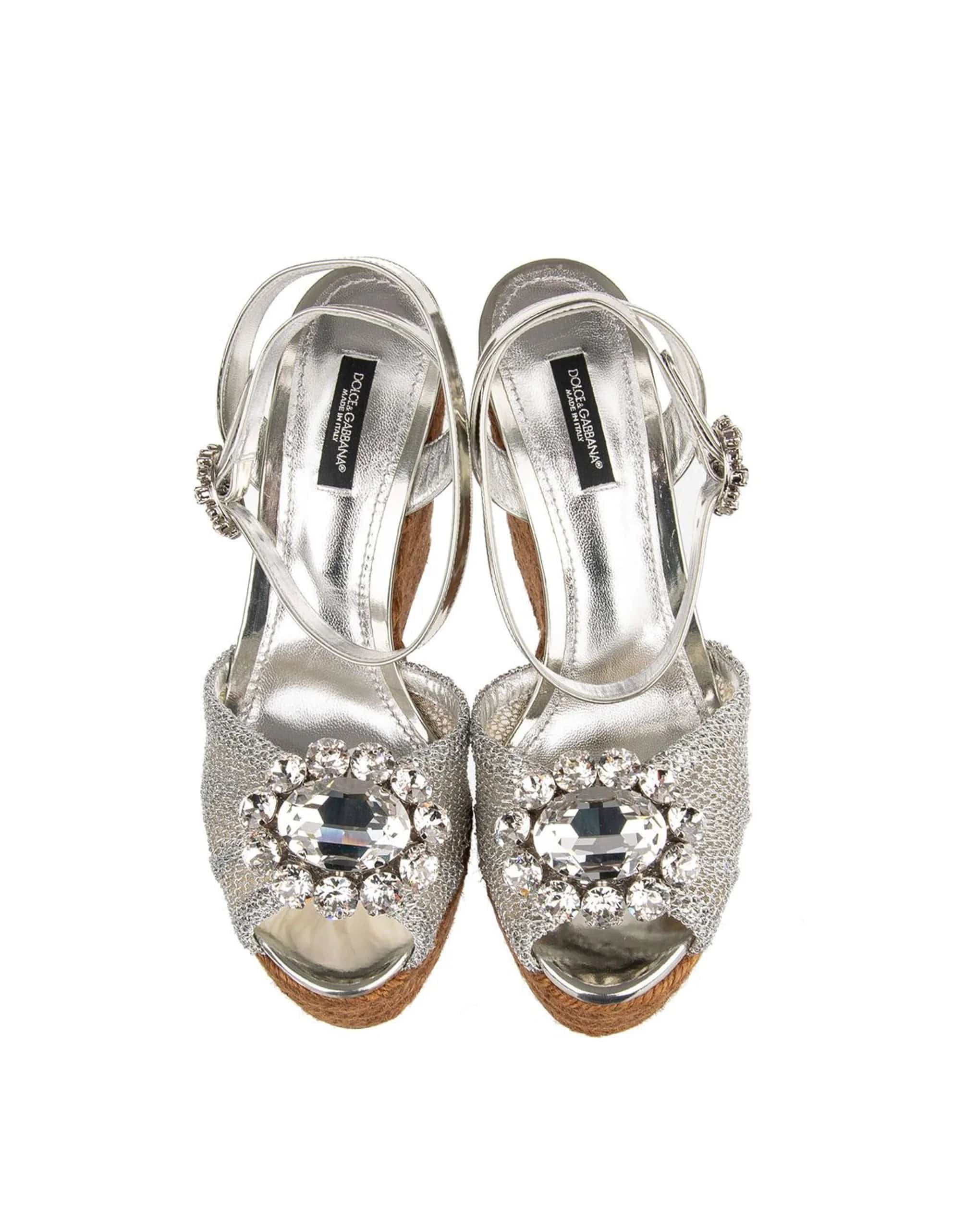 Dolce & Gabbana Crystal Embellished Ankle Strap Sandals