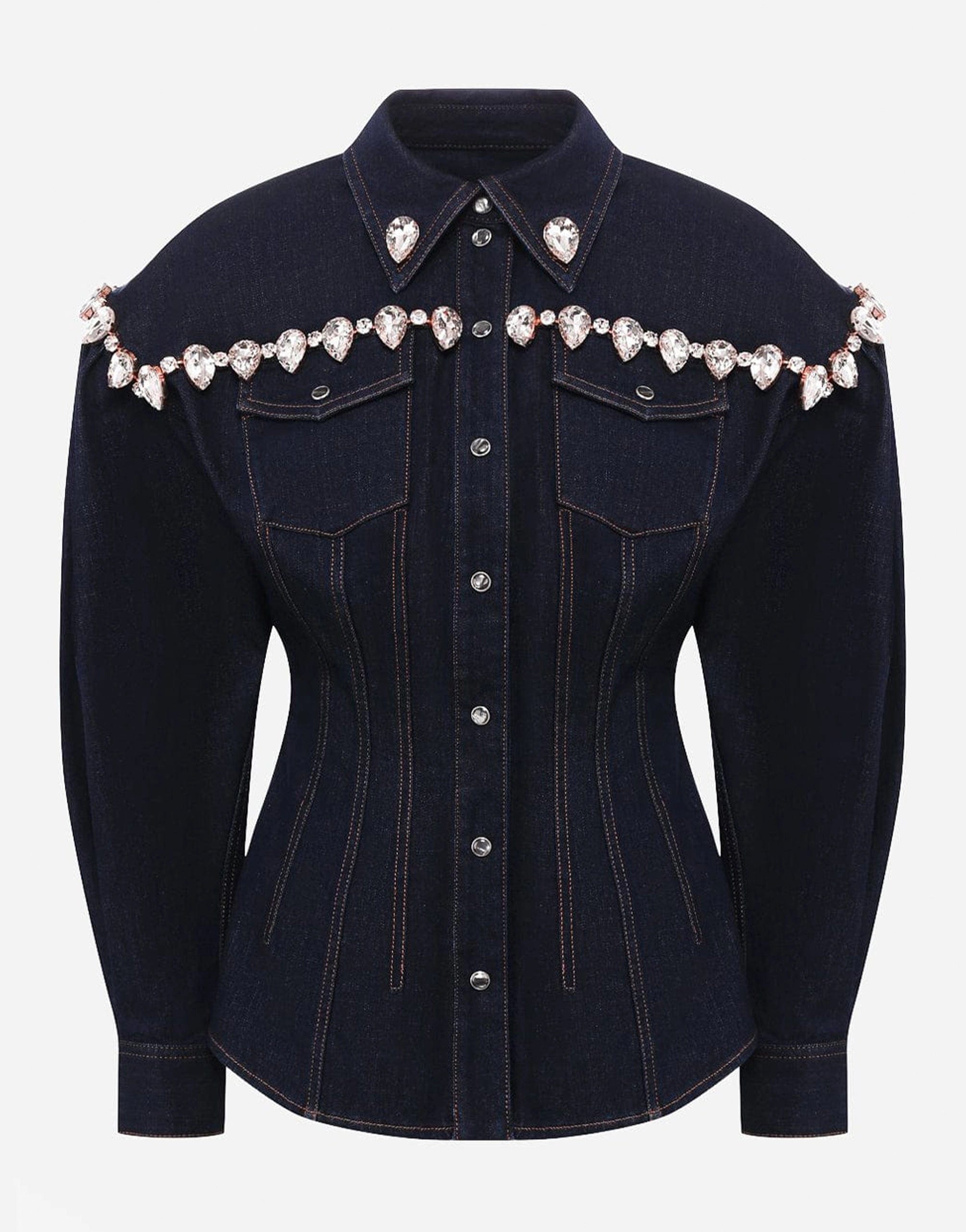 Embellished denim clearance shirt