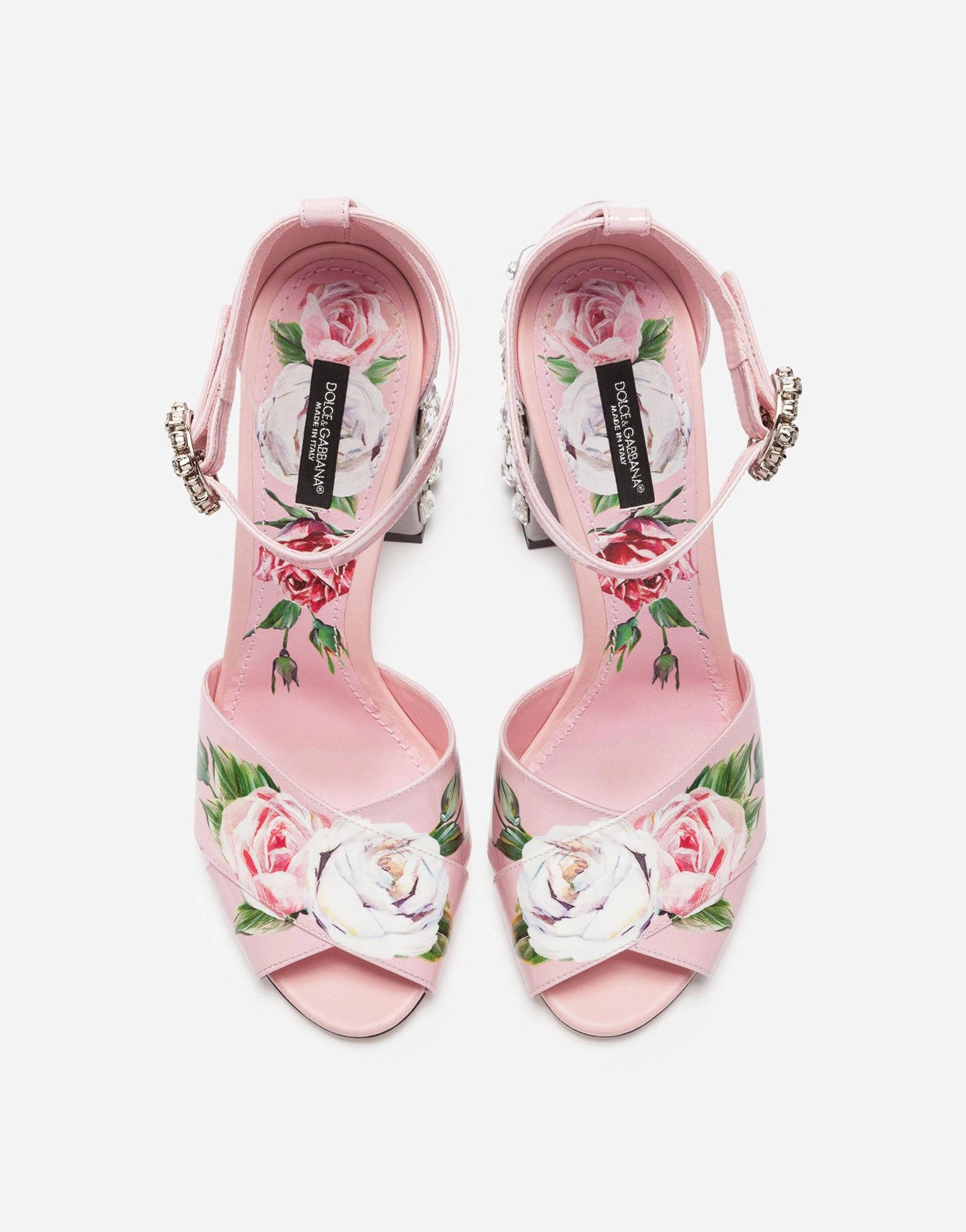Dolce & Gabbana Crystal-Embellished Keira Floral-Print Sandals
