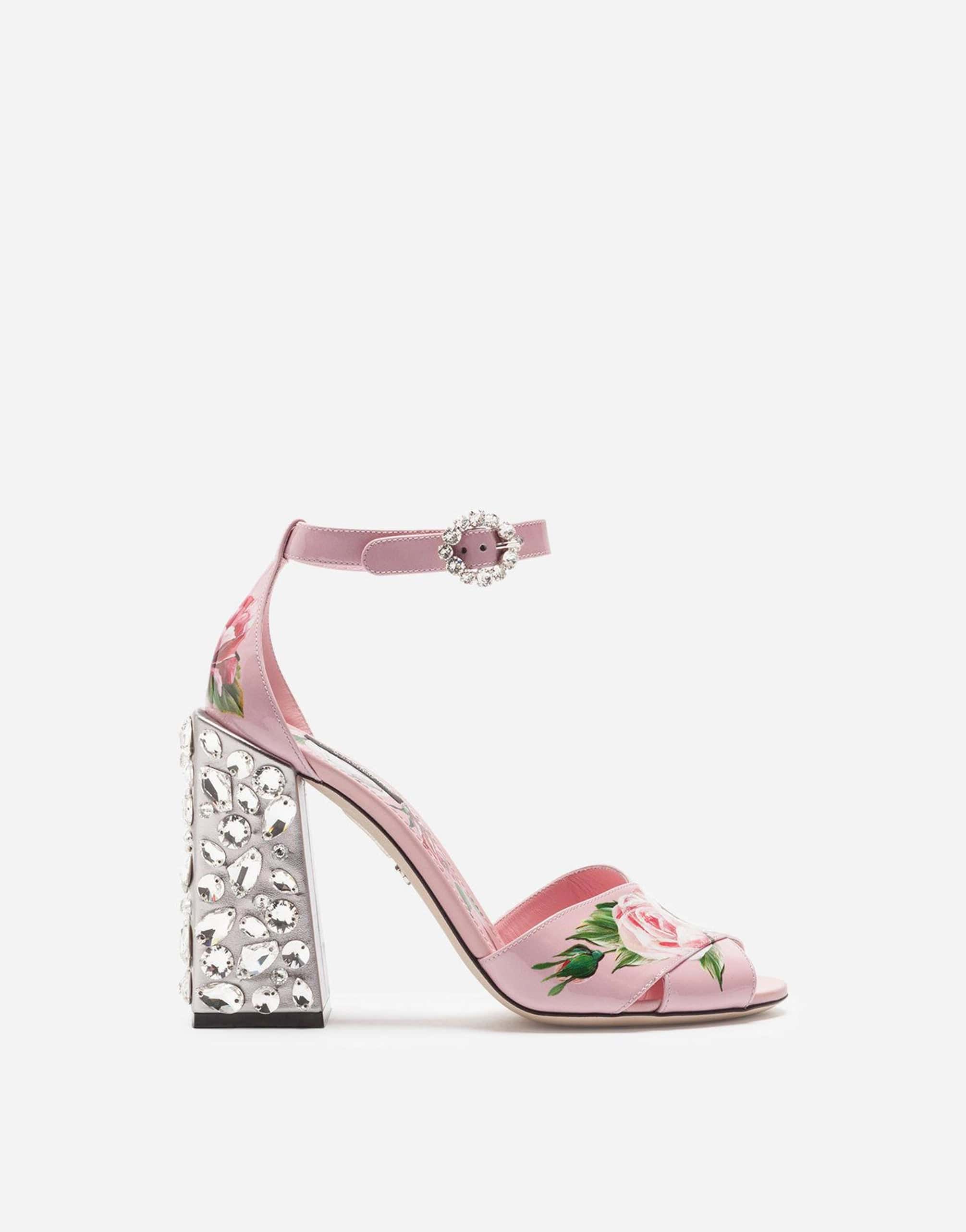 Dolce & Gabbana Crystal-Embellished Keira Floral-Print Sandals
