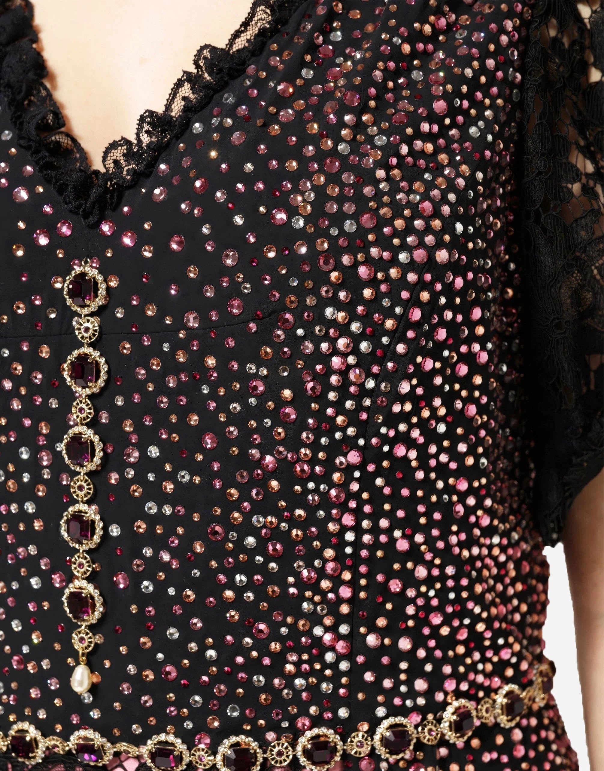 Dolce & Gabbana Crystal-Embellished Lace Mermaid Gown