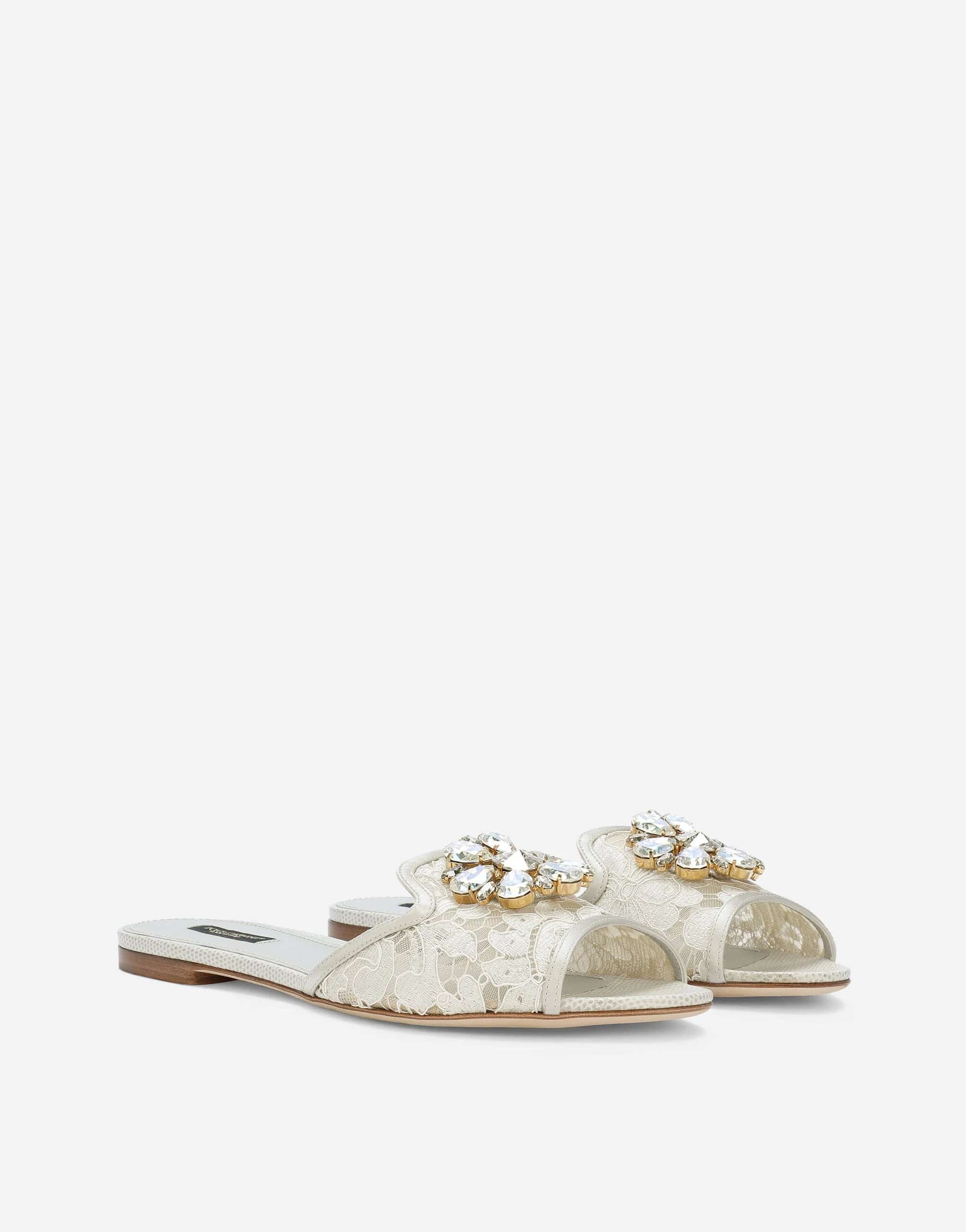 Dolce & Gabbana Crystal-Embellished Lace Sandals