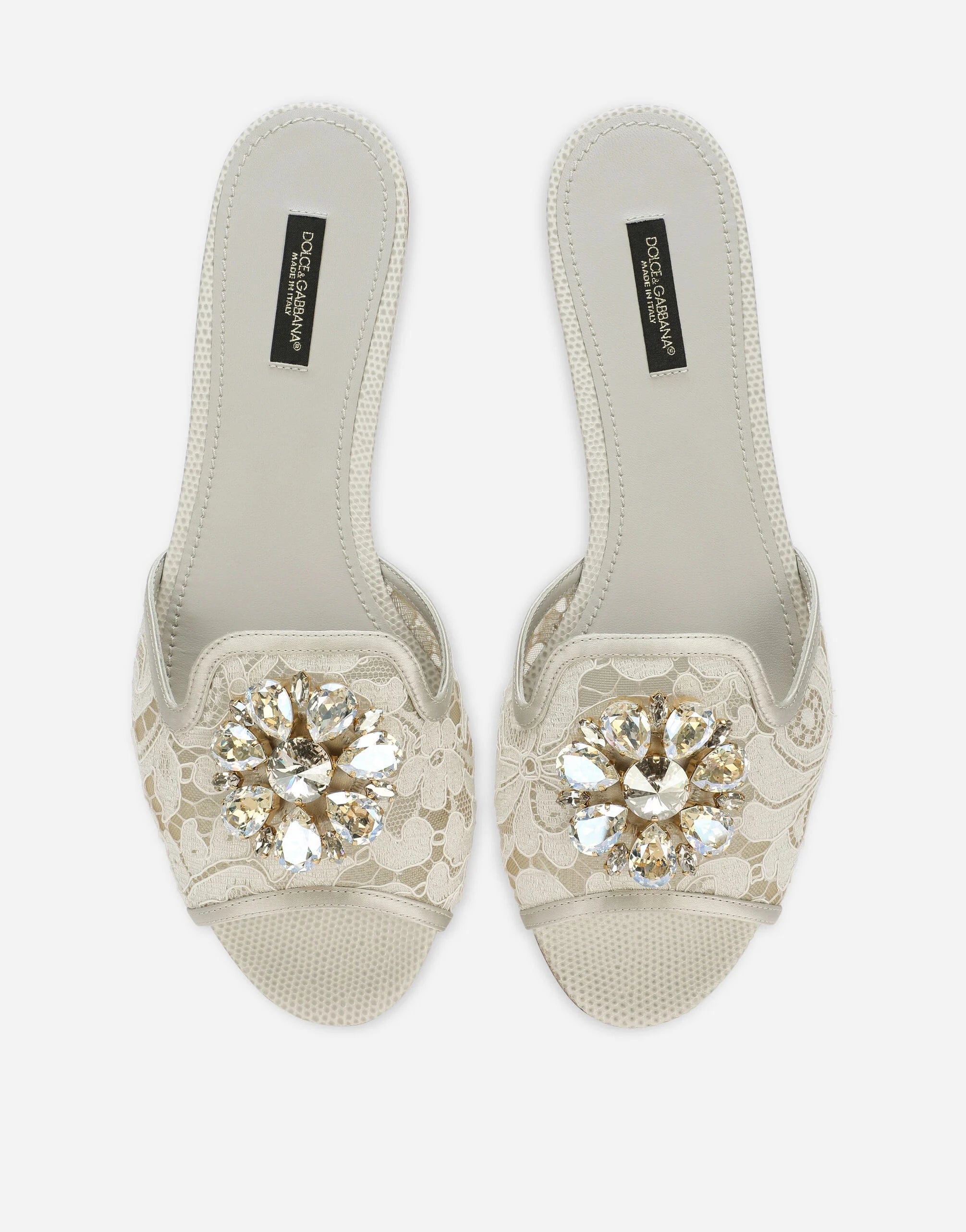 Dolce & Gabbana Crystal-Embellished Lace Sandals