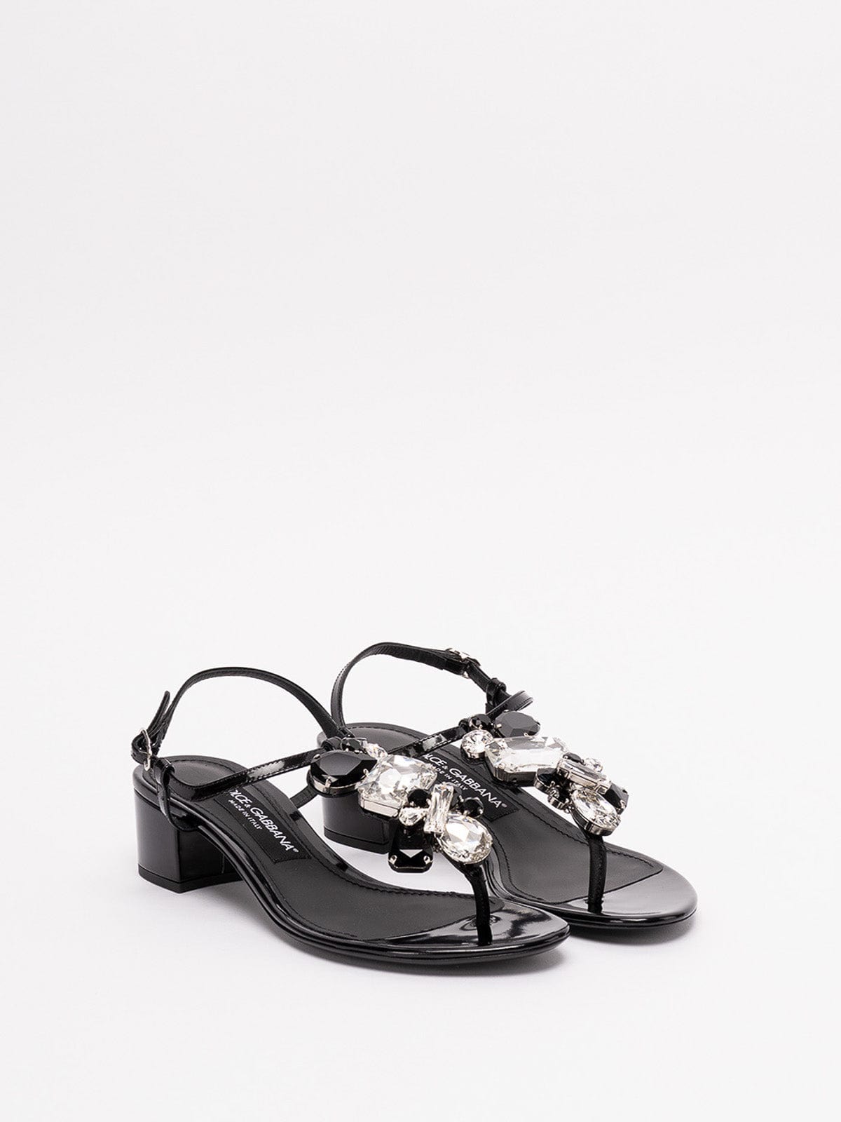 Dolce & Gabbana Crystal-Embellished Leather Sandals - alternate view