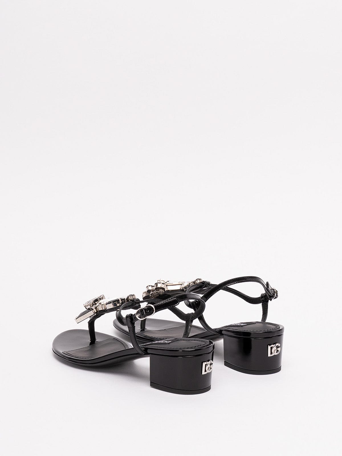 Dolce & Gabbana Crystal-Embellished Leather Sandals