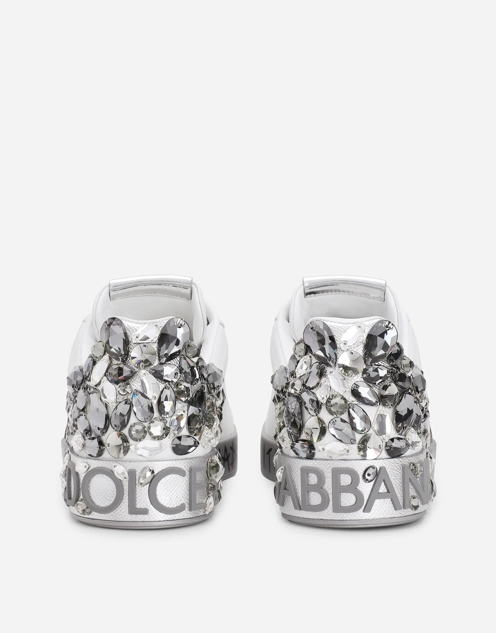 Dolce Gabbana Crystal-Embellished Logo Portofino Sneakers