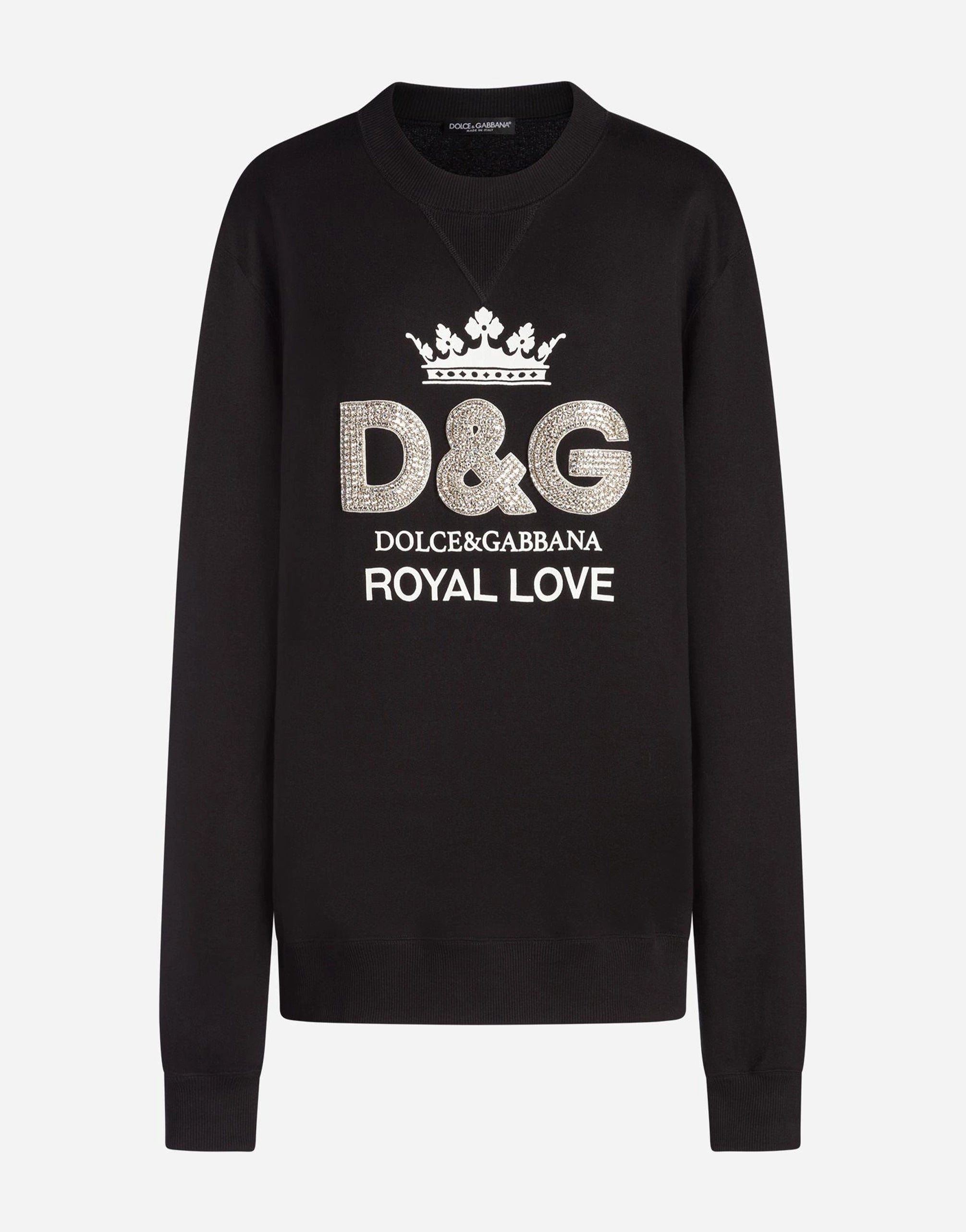 Dolce & Gabbana Crystal Embellished Logo Print Sweater