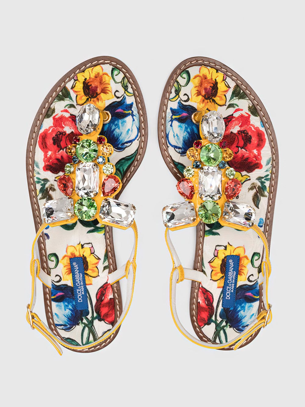 Dolce & Gabbana Crystal Embellished Majolica Sandals