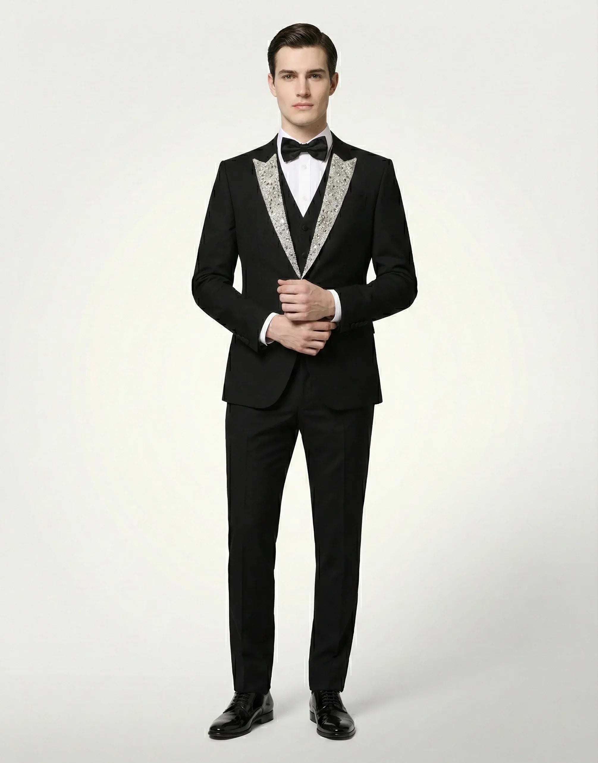 Dolce & Gabbana Crystal-Embellished Martini-Fit Three-Piece Suit