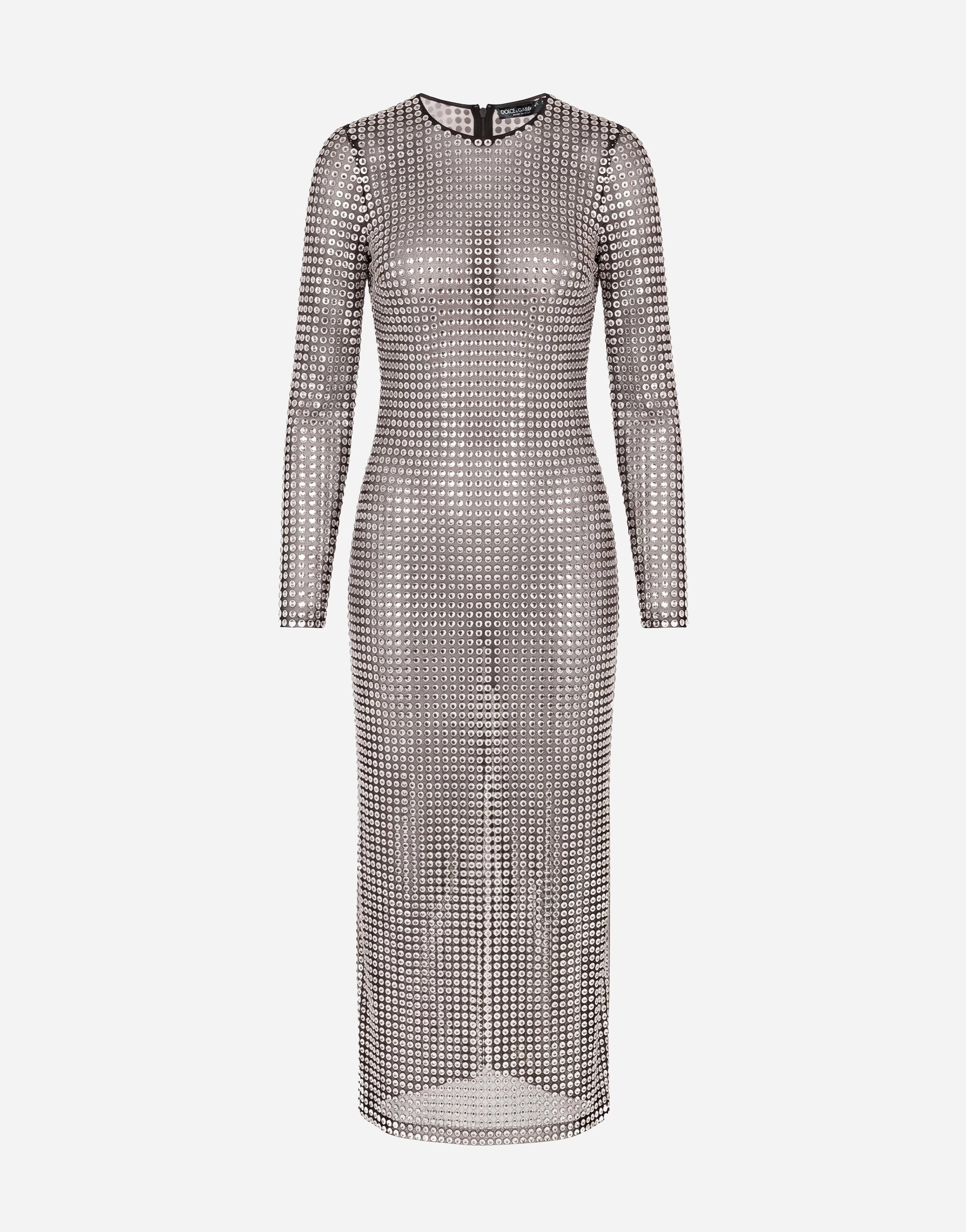Dolce & Gabbana Crystal-Embellished Sheer Mesh Dress