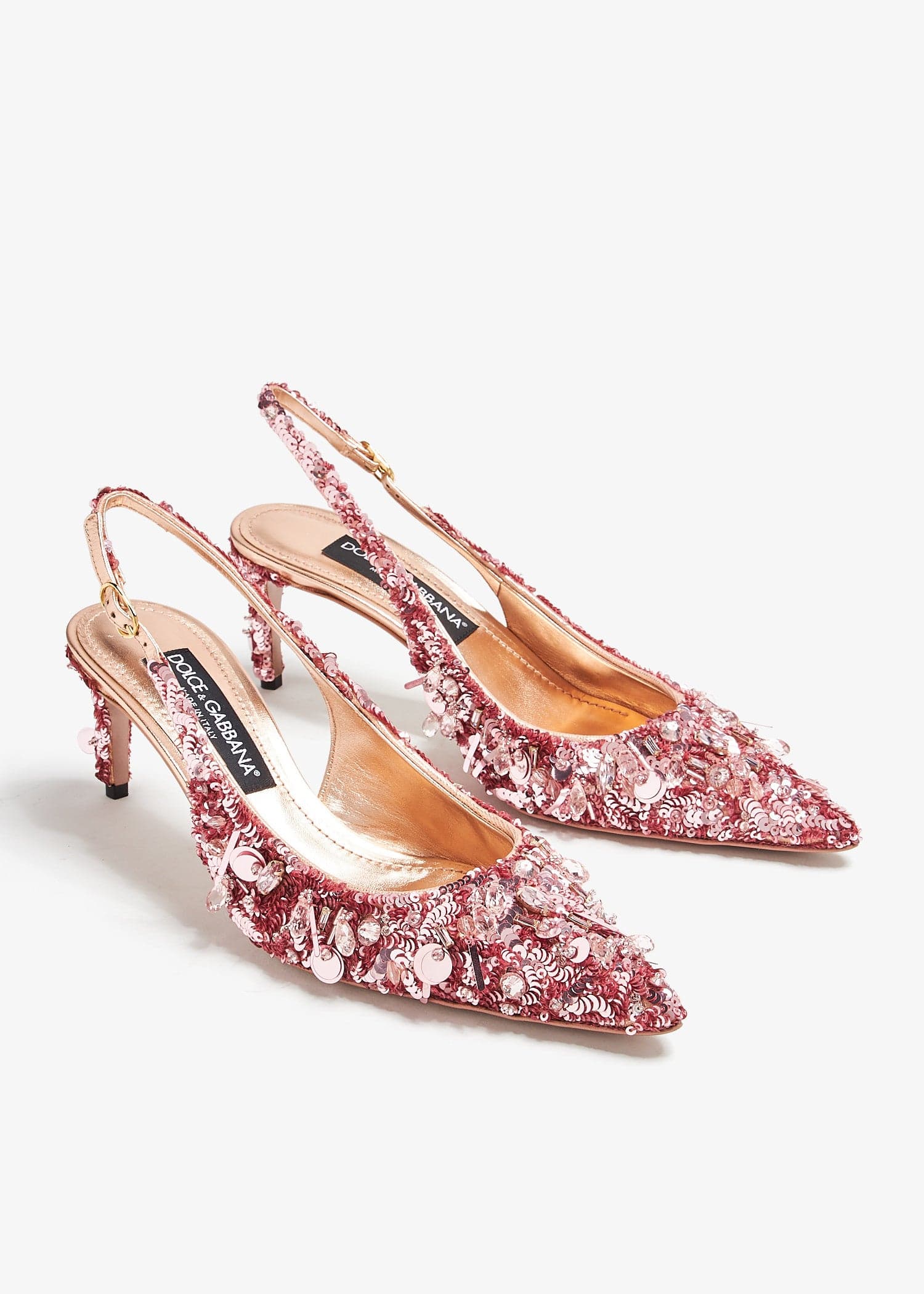 Dolce & Gabbana Crystal-Embellished Slingback Pumps