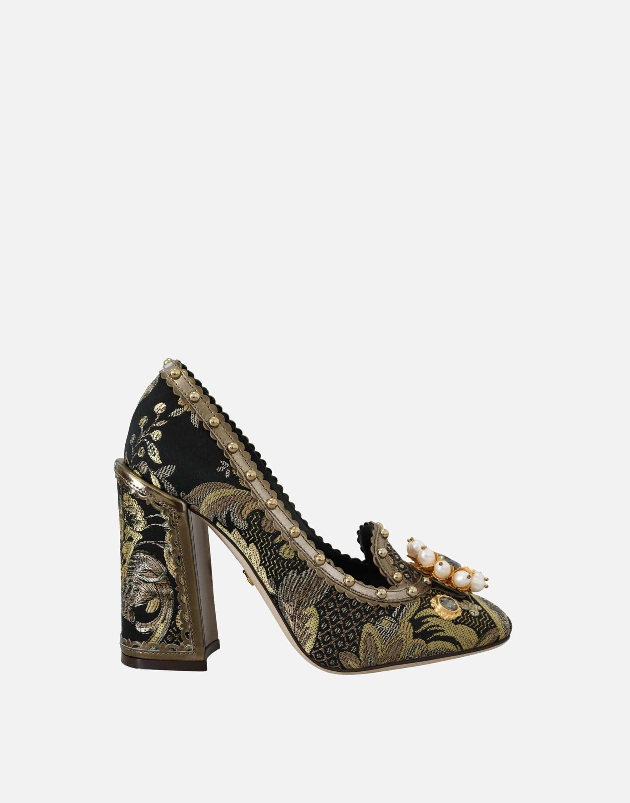 Dolce & Gabbana Crystal Embellished Square Toe Sandals