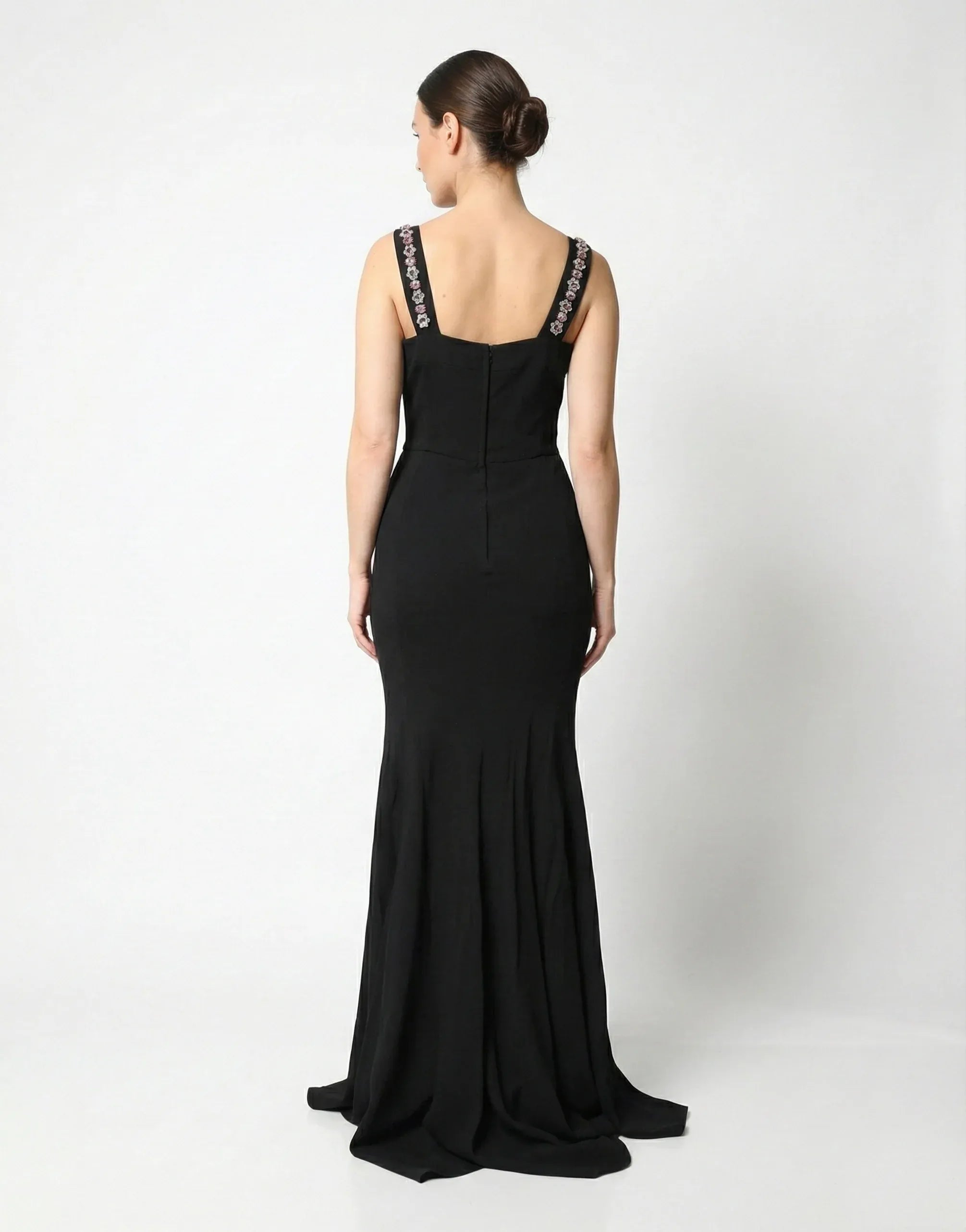 Dolce & Gabbana Crystal-Embellished Strap Stretch-Viscose Mermaid Gown