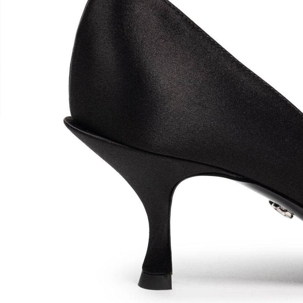 Dolce & Gabbana Crystal-Embellished With Bow Satin Pumps