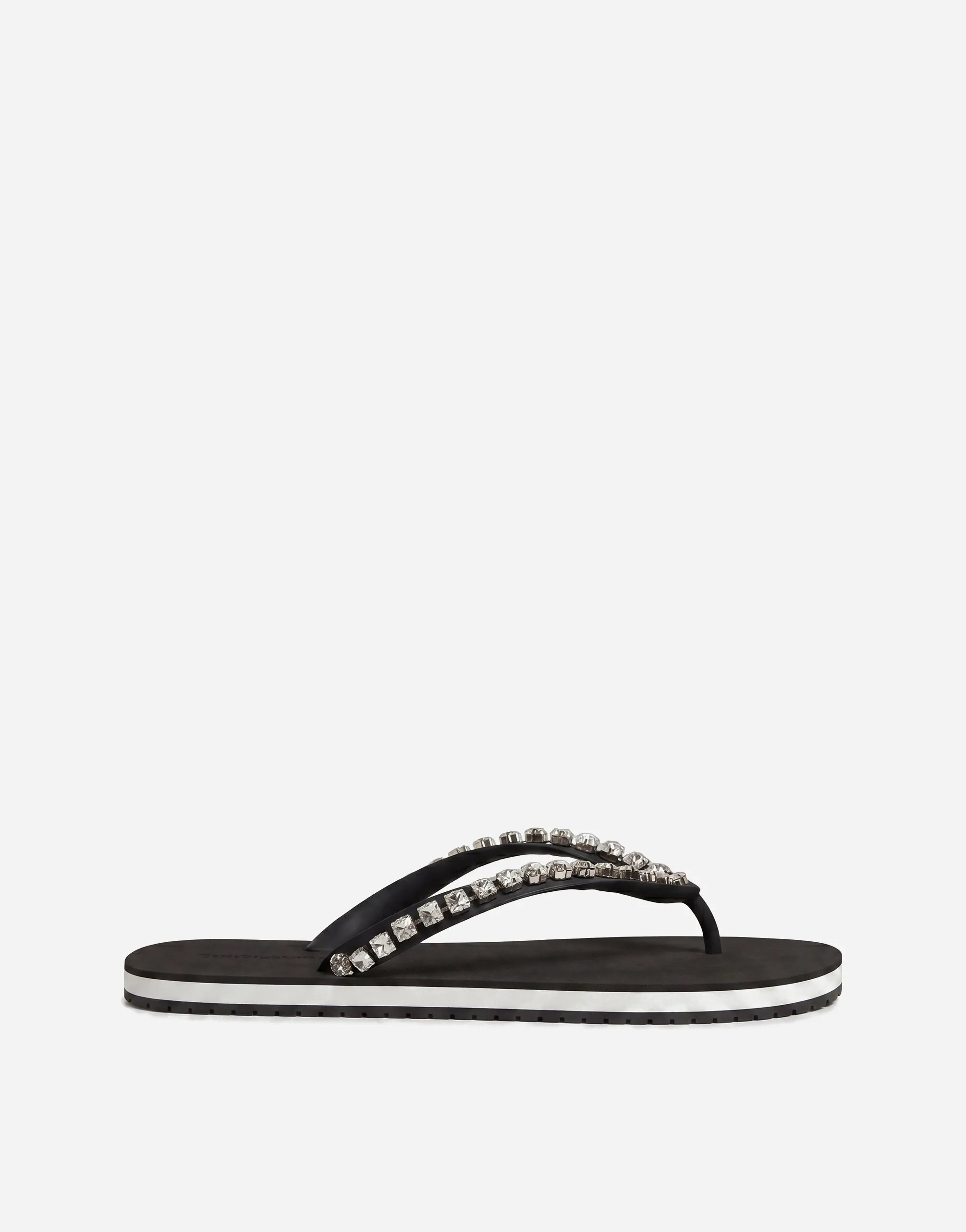 Dolce & Gabbana Dolce & Gabbana Crystal Strap Rubber Flip Flops