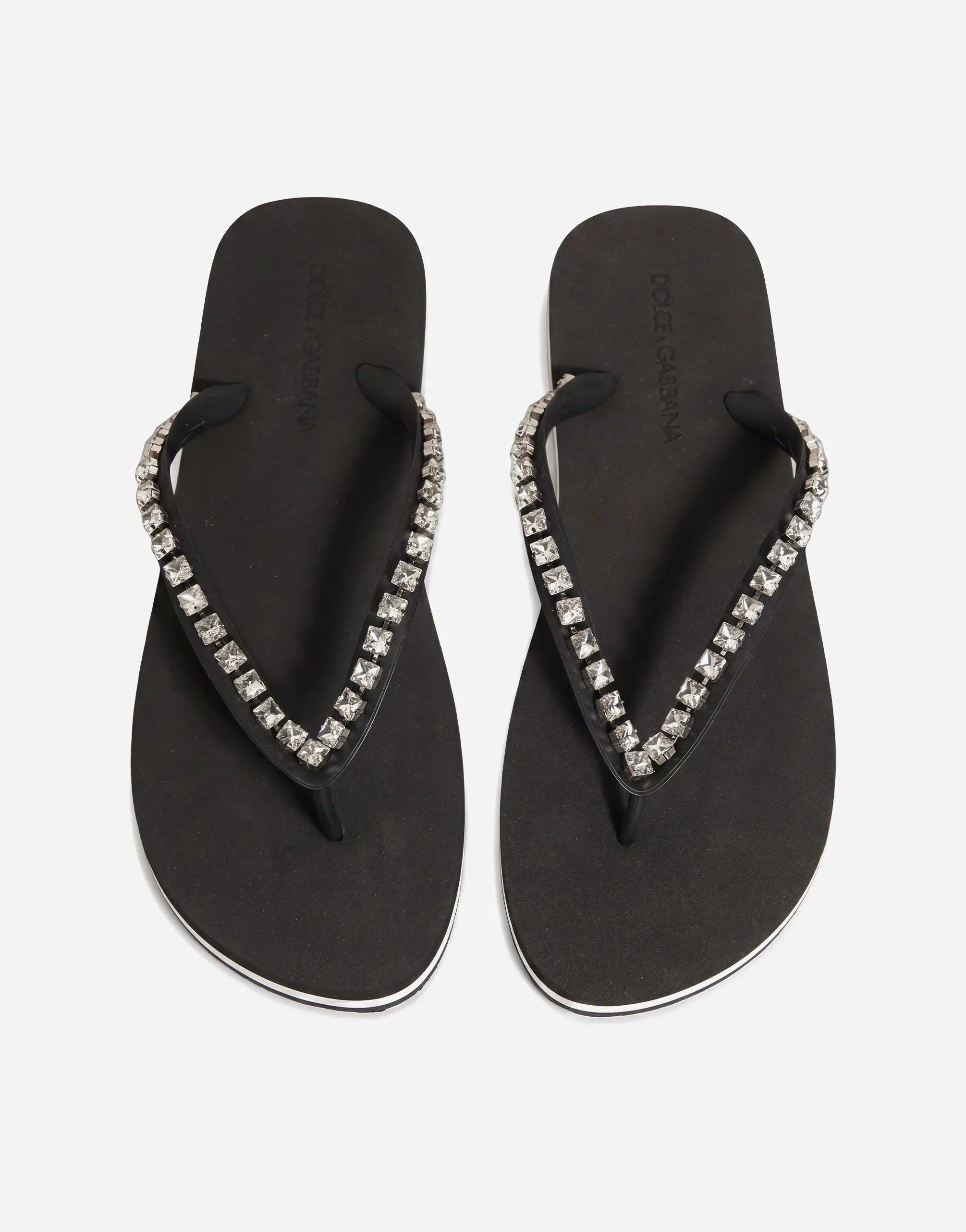 Dolce & Gabbana Dolce & Gabbana Crystal Strap Rubber Flip Flops