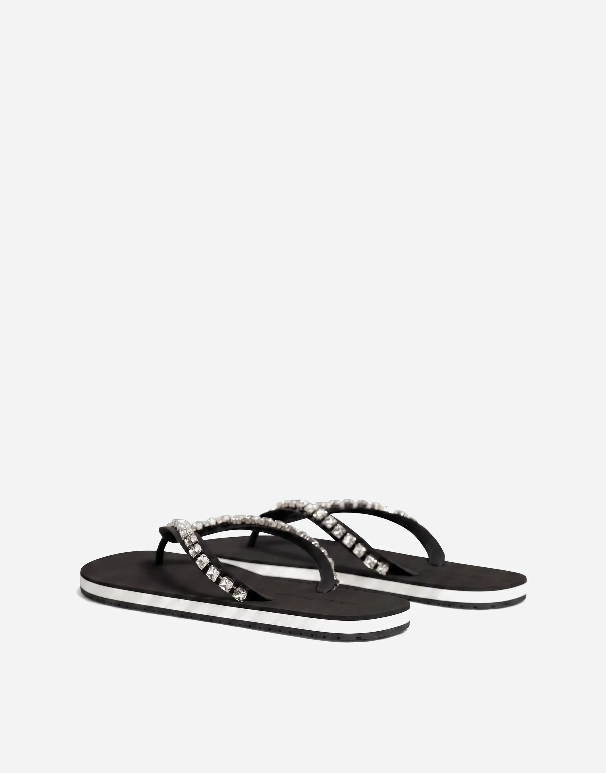 Dolce & Gabbana Dolce & Gabbana Crystal Strap Rubber Flip Flops