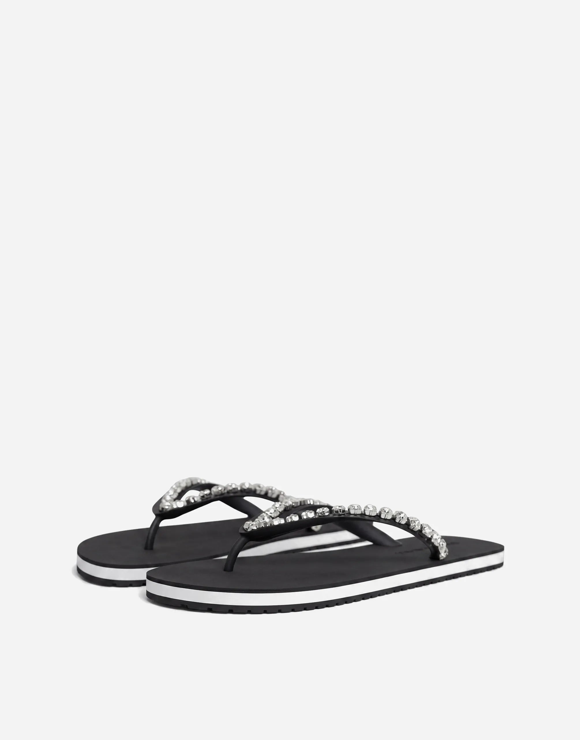 Dolce & Gabbana Dolce & Gabbana Crystal Strap Rubber Flip Flops