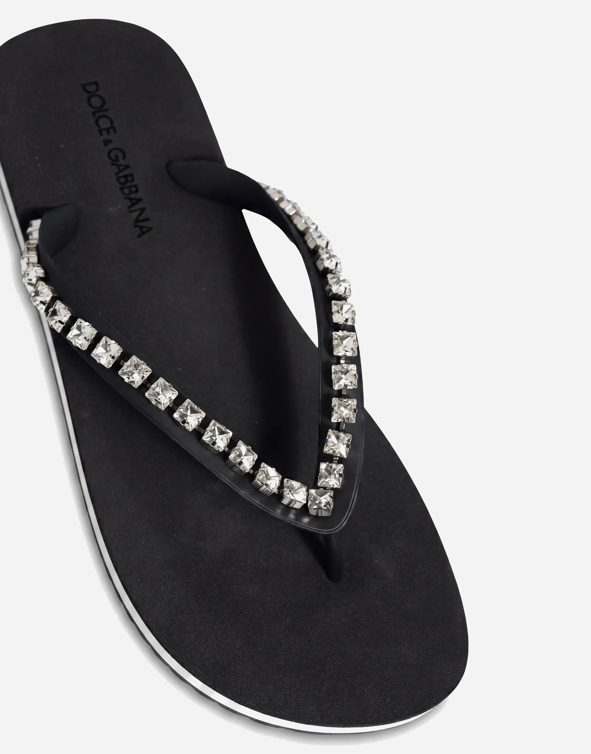 Dolce & Gabbana Dolce & Gabbana Crystal Strap Rubber Flip Flops