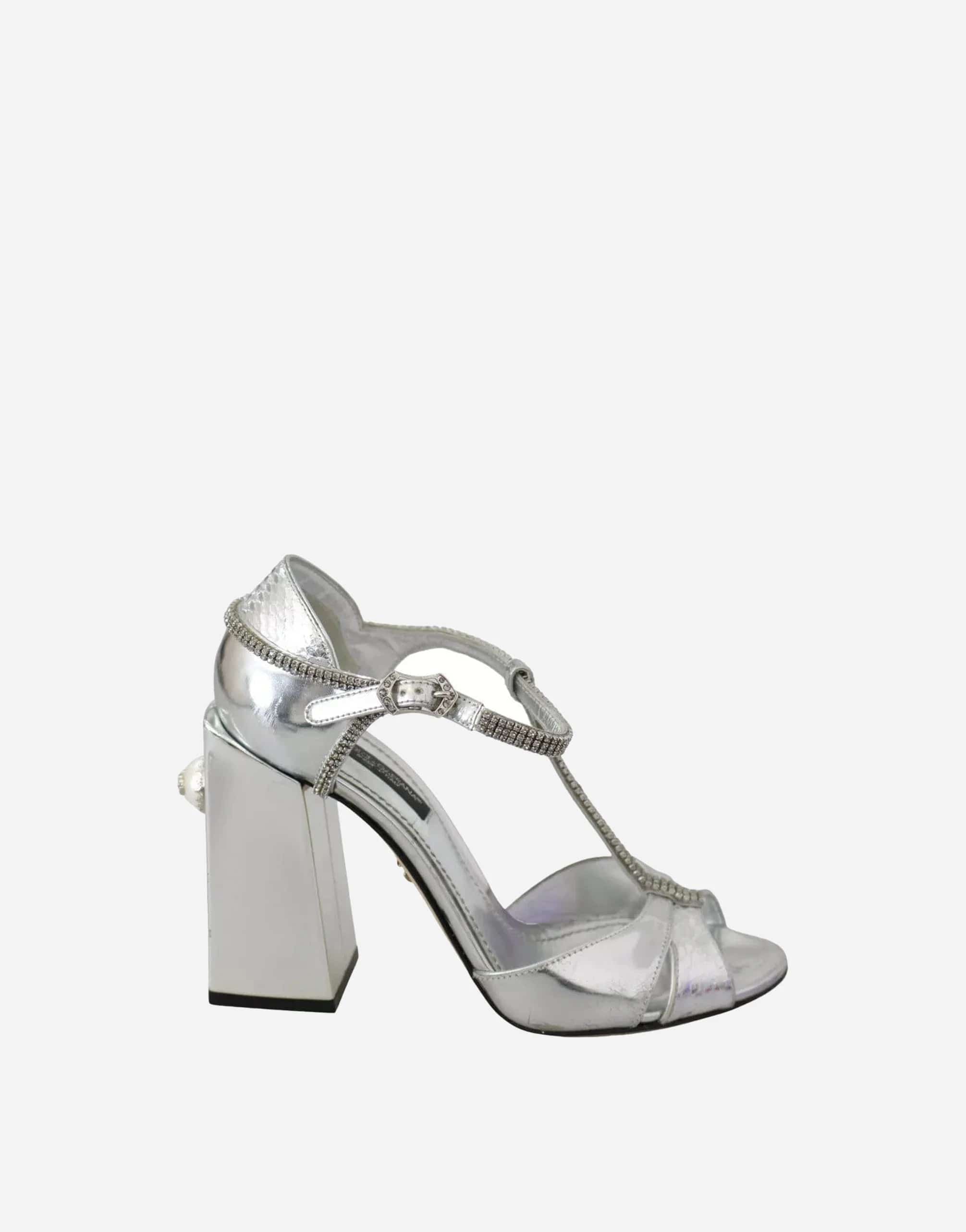 Dolce & Gabbana Crystal T-strap Sandals