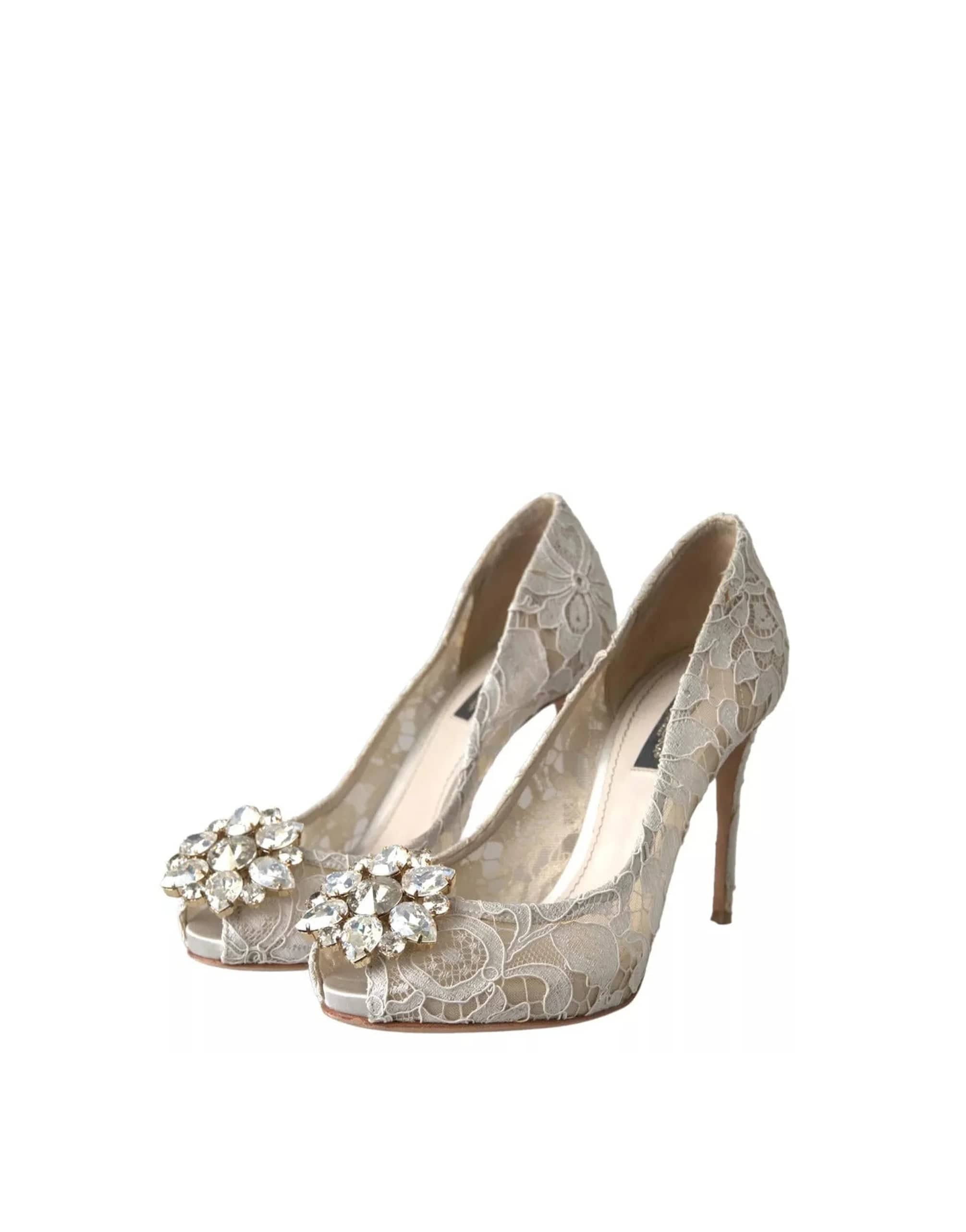 Dolce & Gabbana Crystal Taormina Lace Pumps