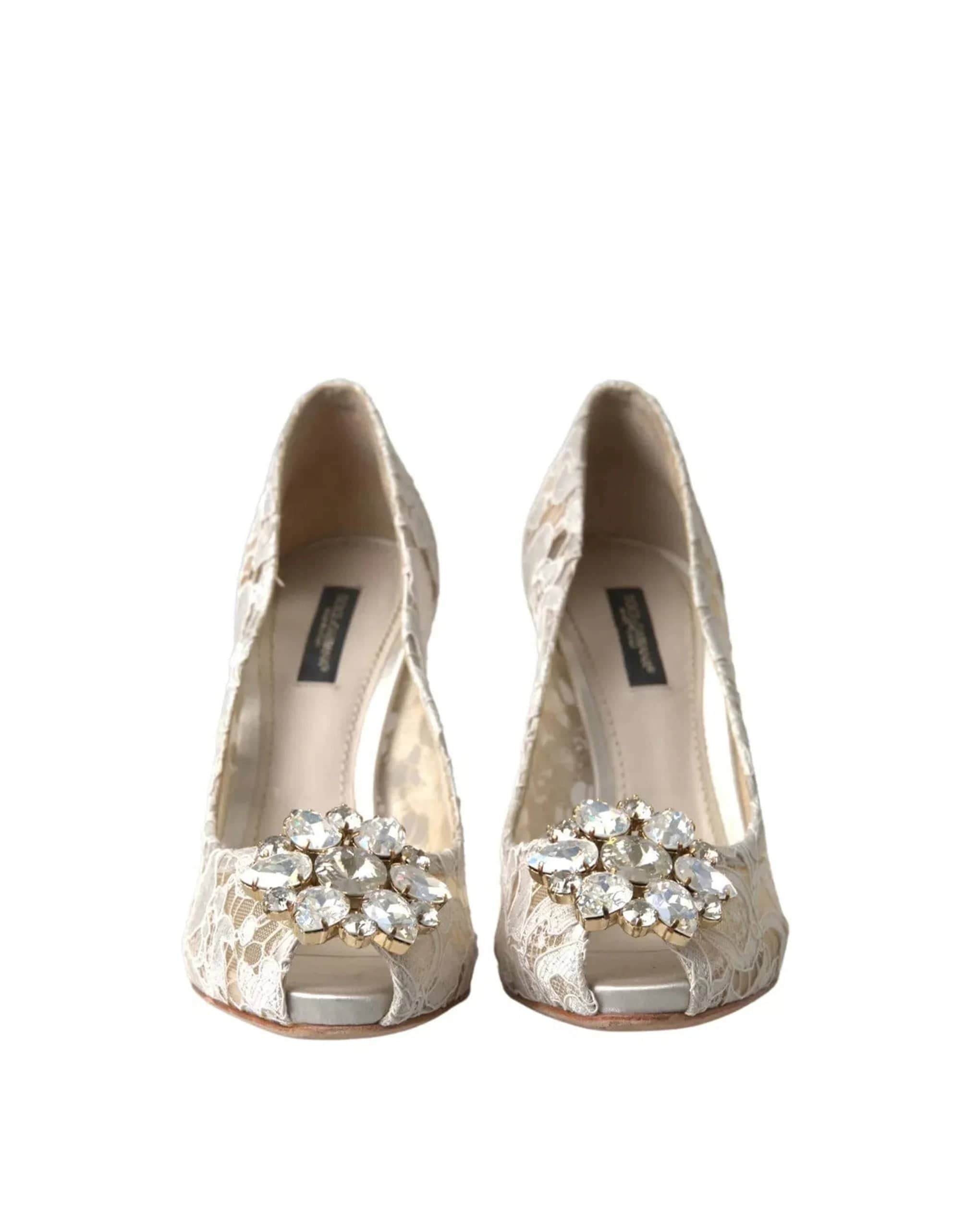 Dolce & Gabbana Crystal Taormina Lace Pumps