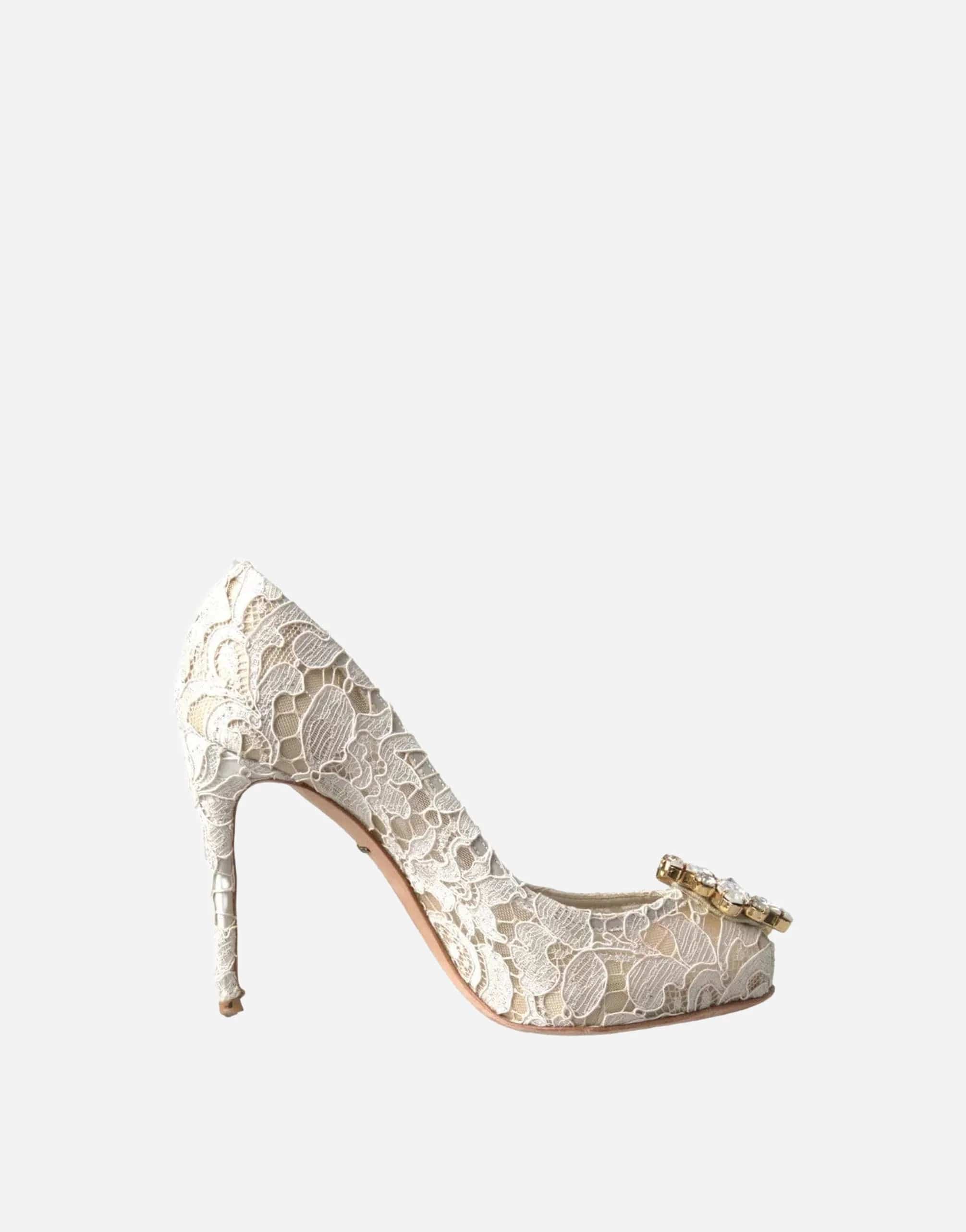 Dolce & Gabbana Crystal Taormina Lace Pumps