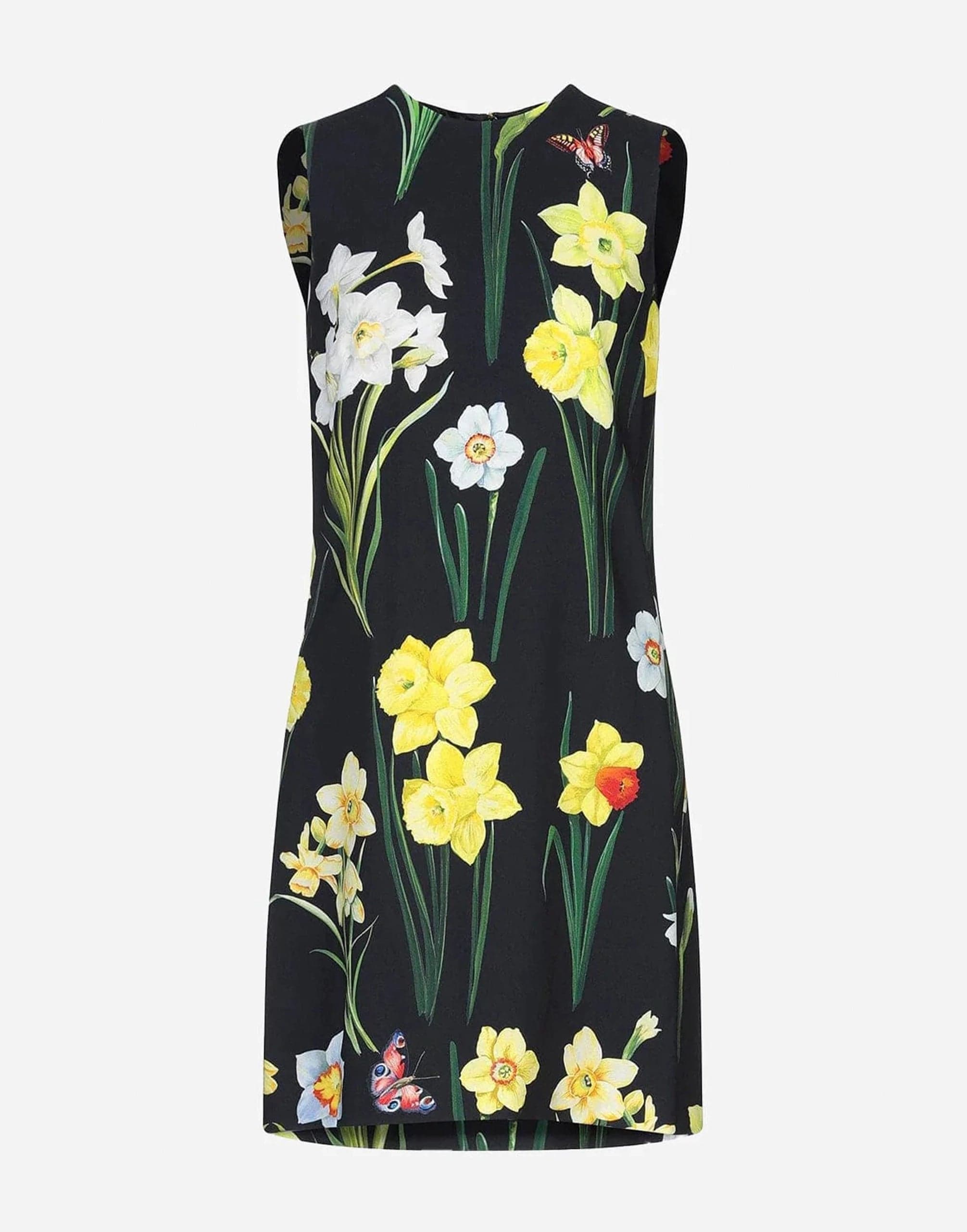 Dolce & Gabbana Daffodil Print Crochet Cady Dress