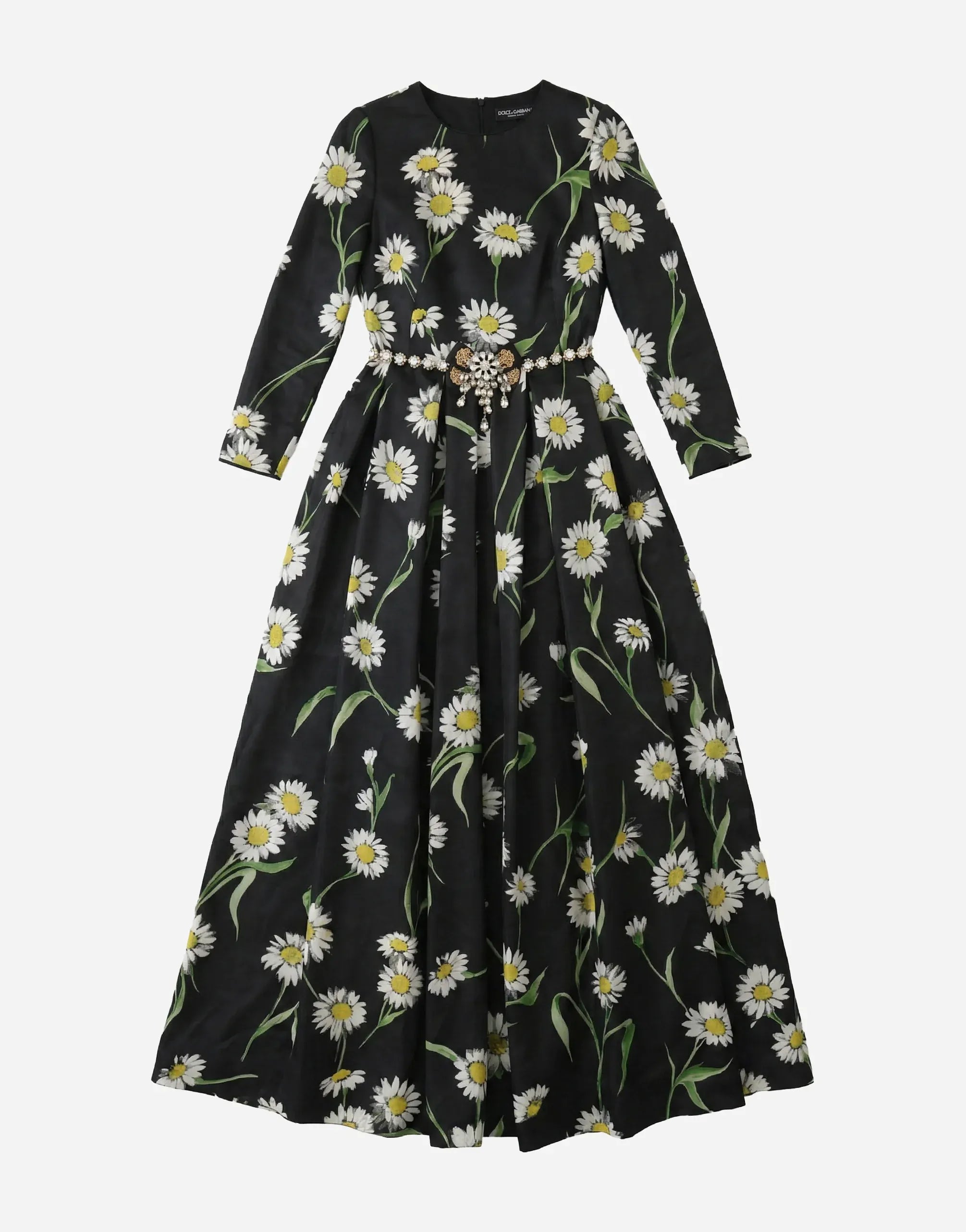 Dolce & Gabbana Daisy Print Embellished Maxi Dress