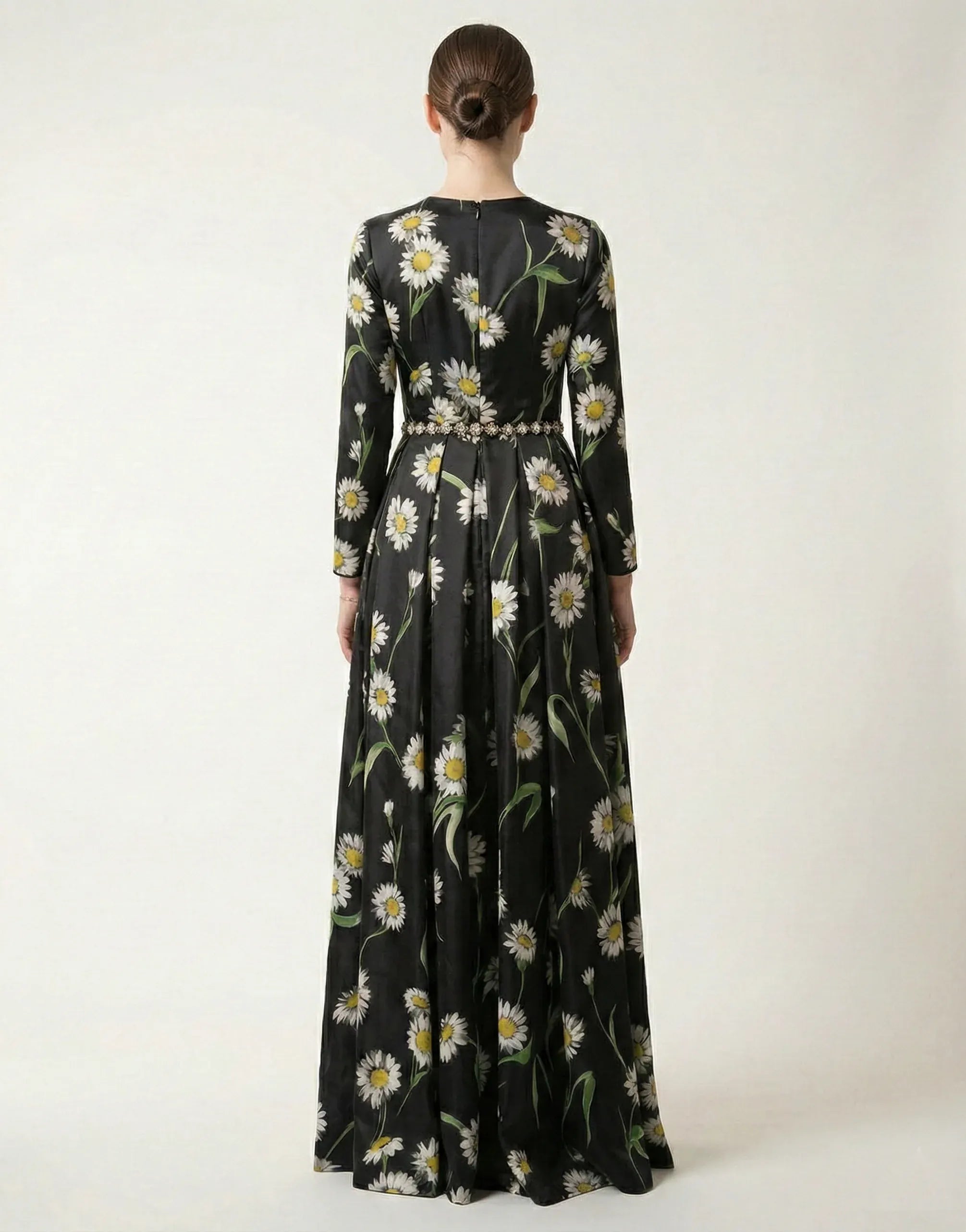 Dolce & Gabbana Daisy Print Embellished Maxi Dress