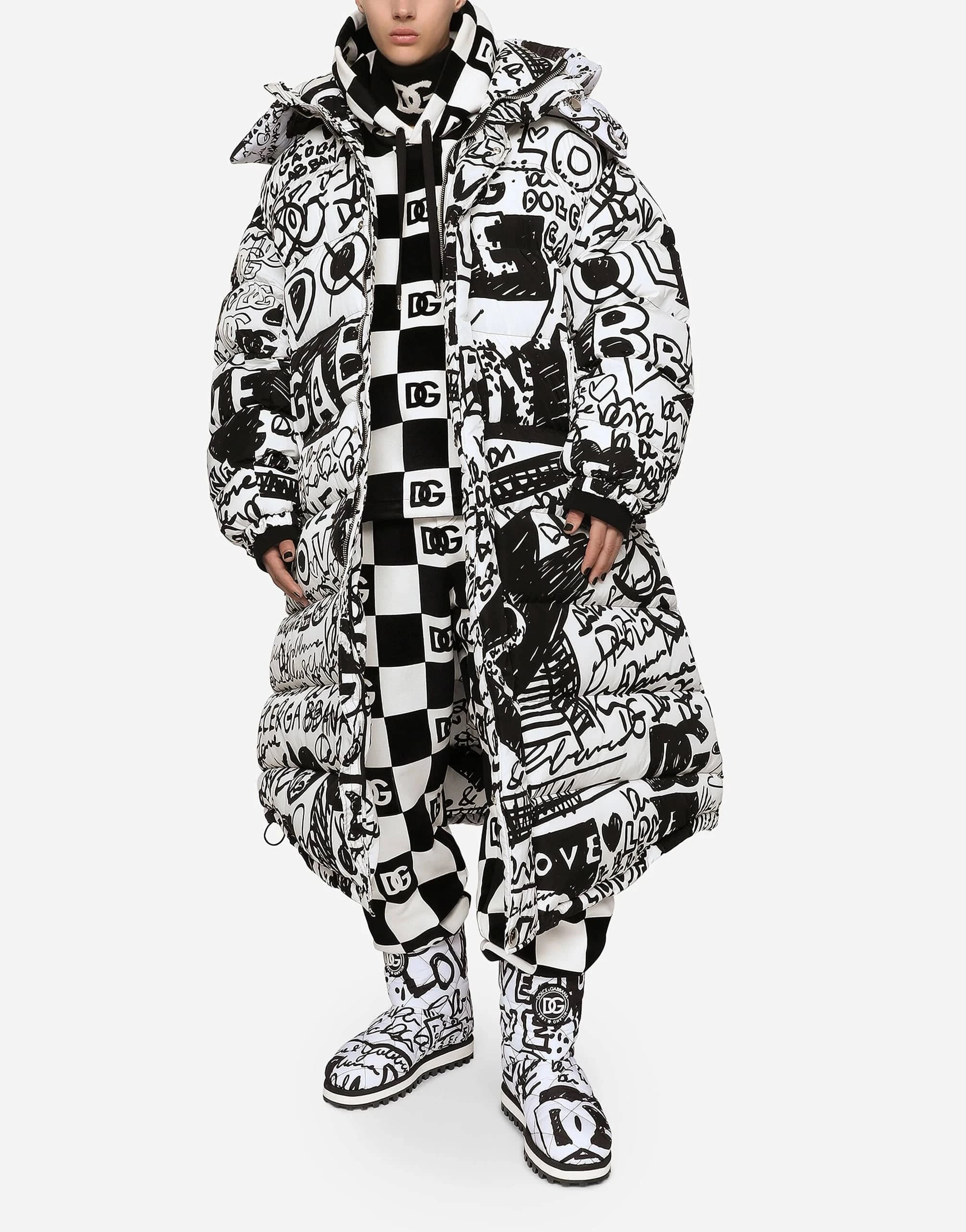 Dolce & Gabbana Damier-Print DG Logo Hoodie