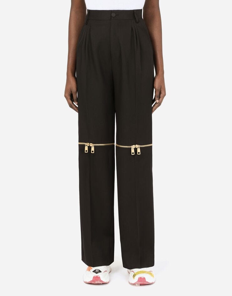 Dolce & Gabbana Darts And Zipper Gabardine Trousers