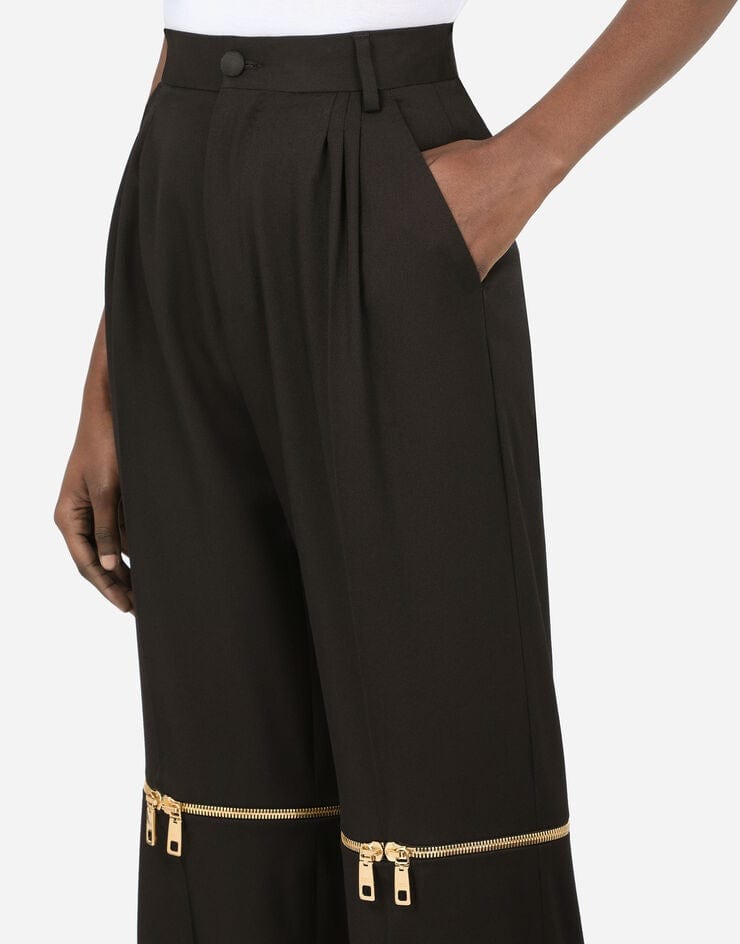 Dolce & Gabbana Darts And Zipper Gabardine Trousers