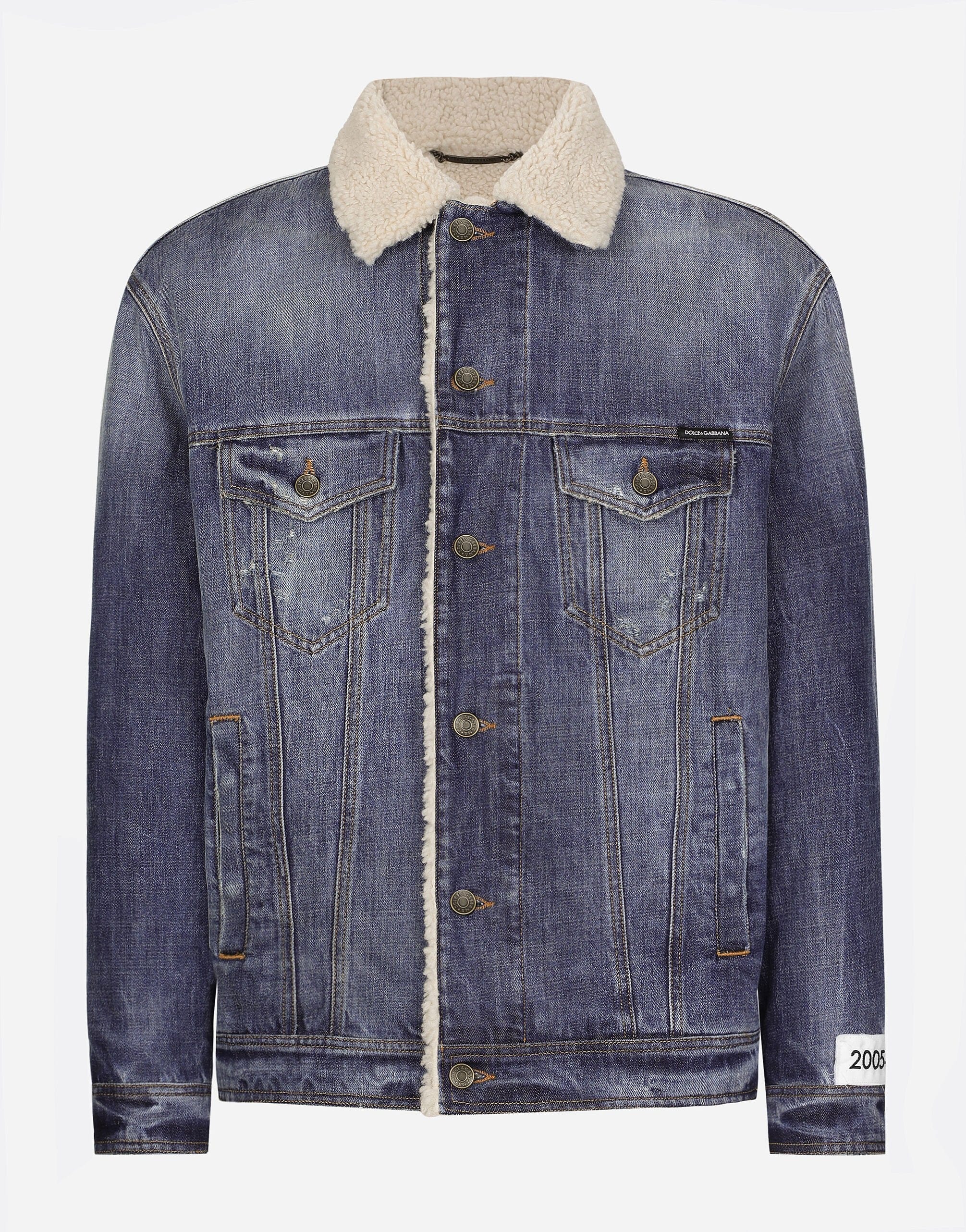 Dolce & Gabbana Denim And Shearling Jacket