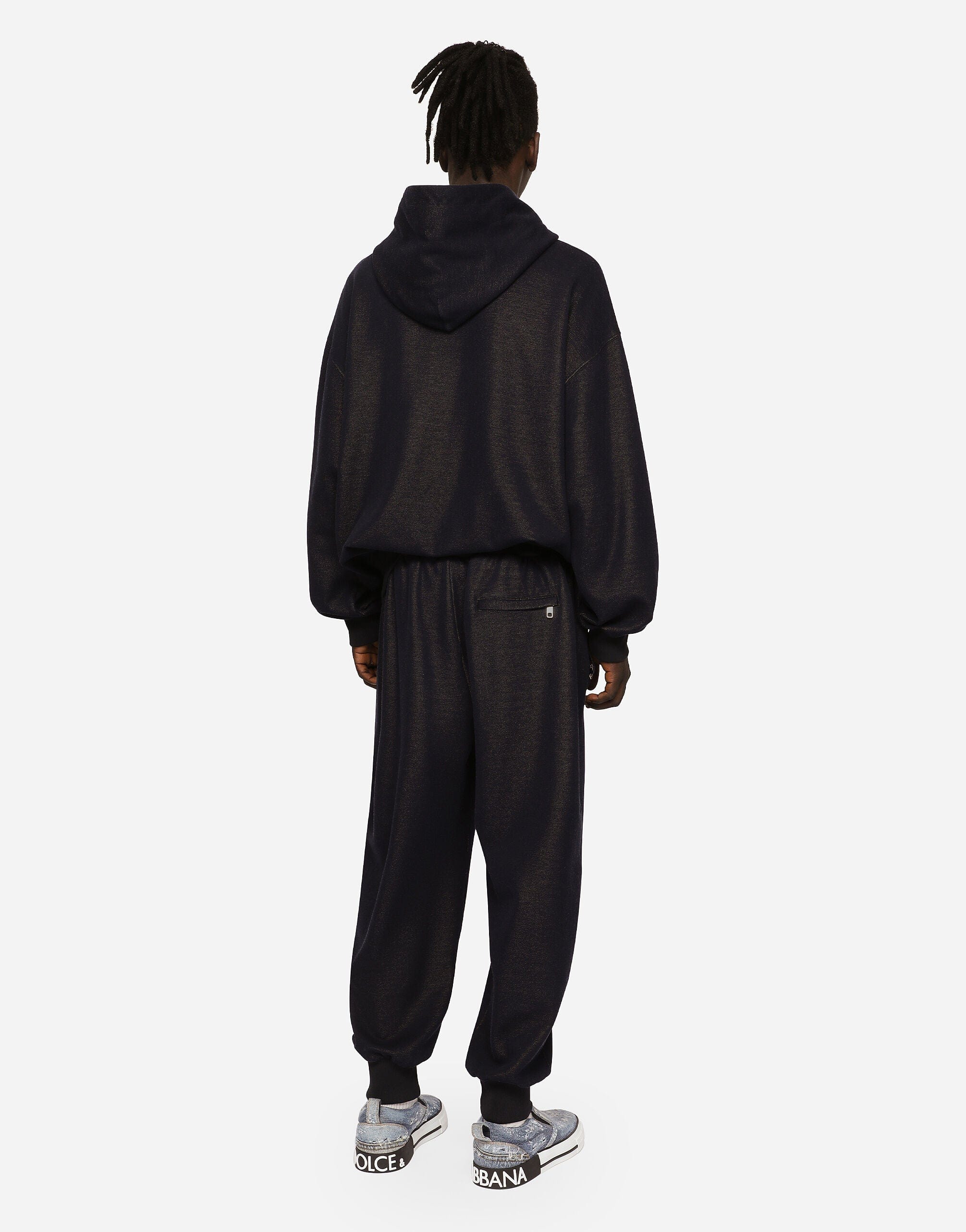 Dolce & Gabbana Denim-Effect Logo Jersey Jogging Pants