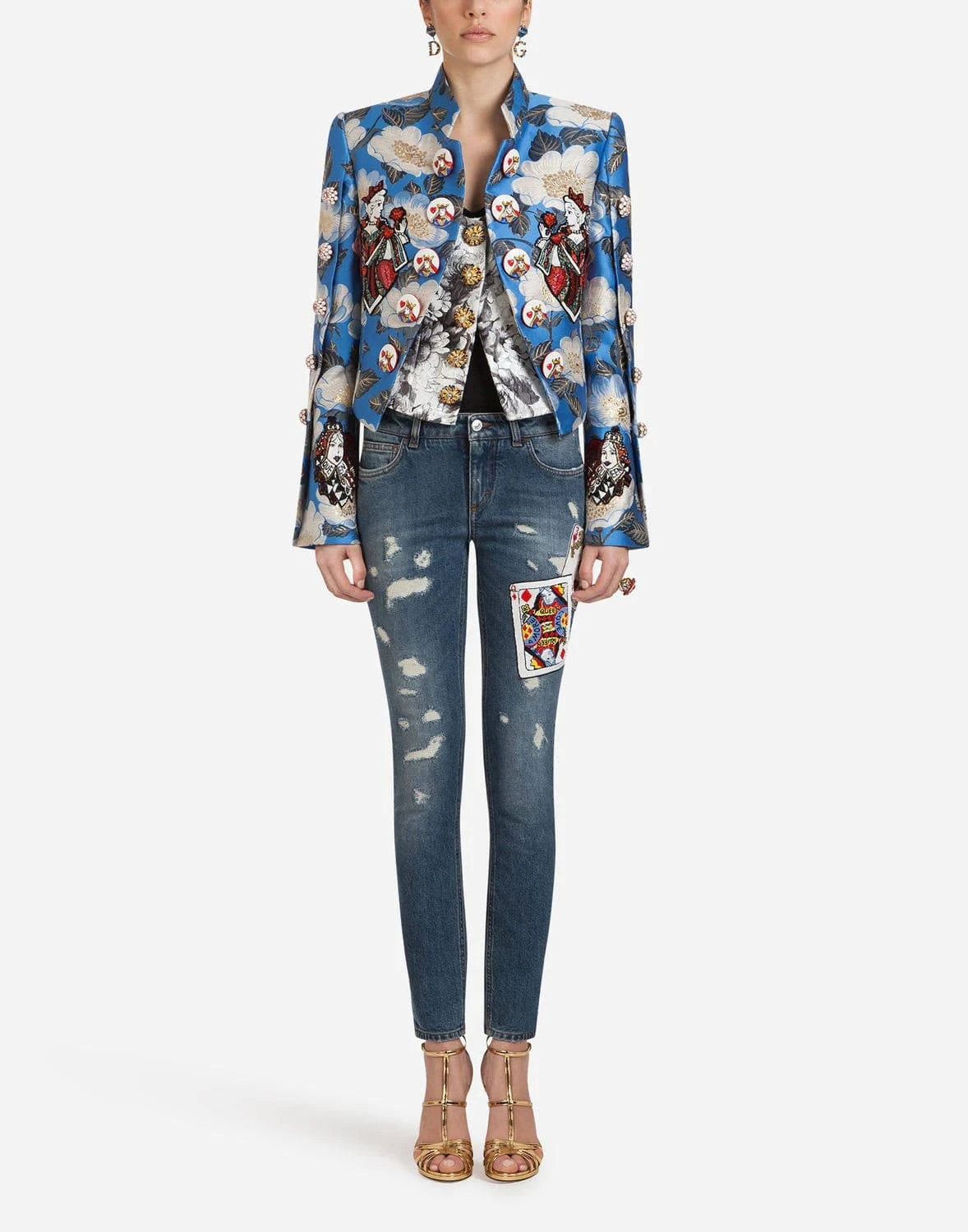 Dolce & Gabbana Denim Pretty Fit Cards-Embellished Jeans