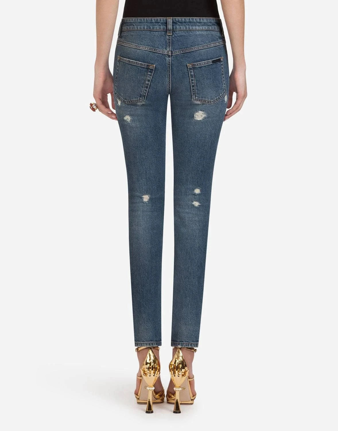 Dolce & Gabbana Denim Pretty Fit Cards-Embellished Jeans