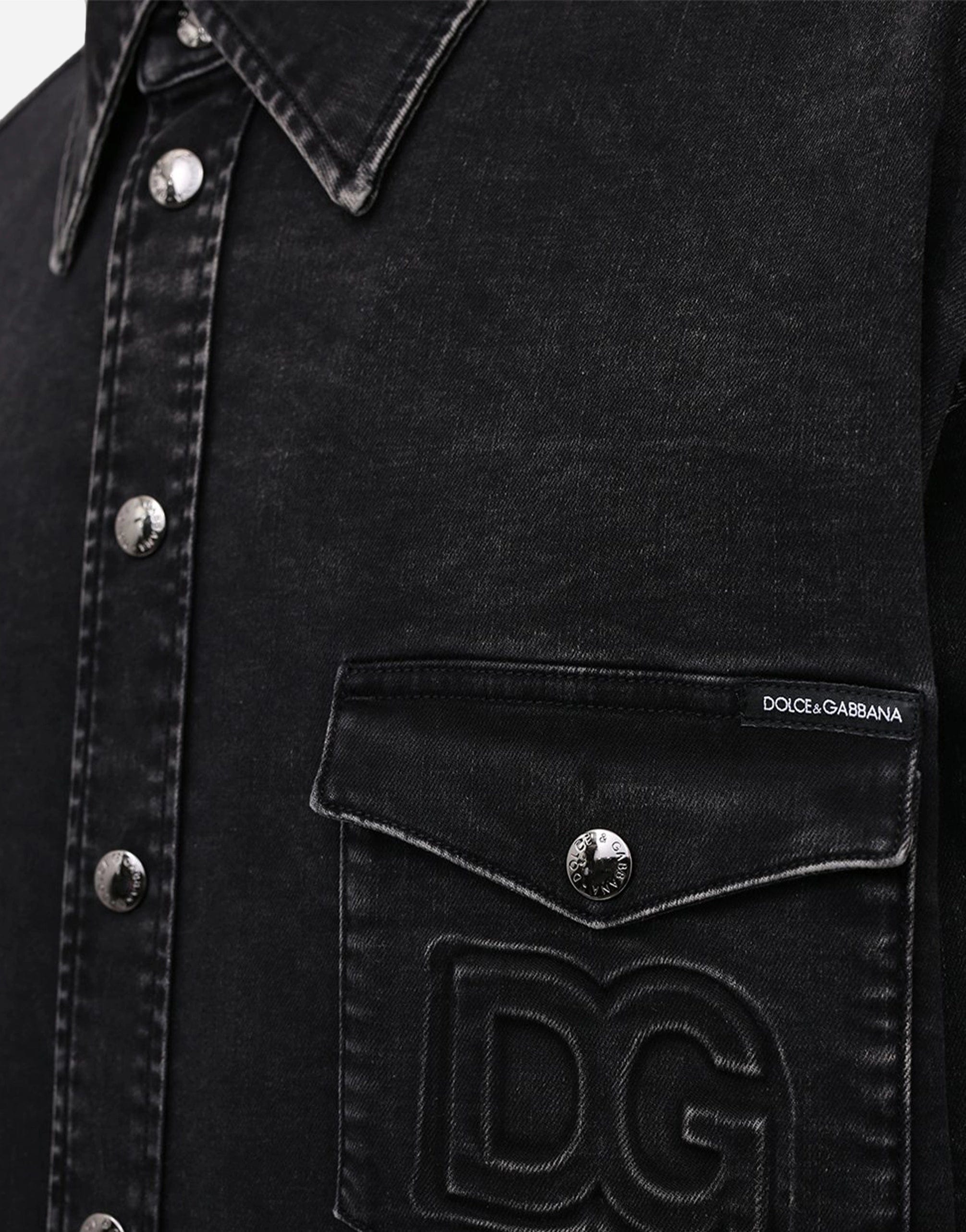 Dolce & Gabbana Denim Shirt With Logo