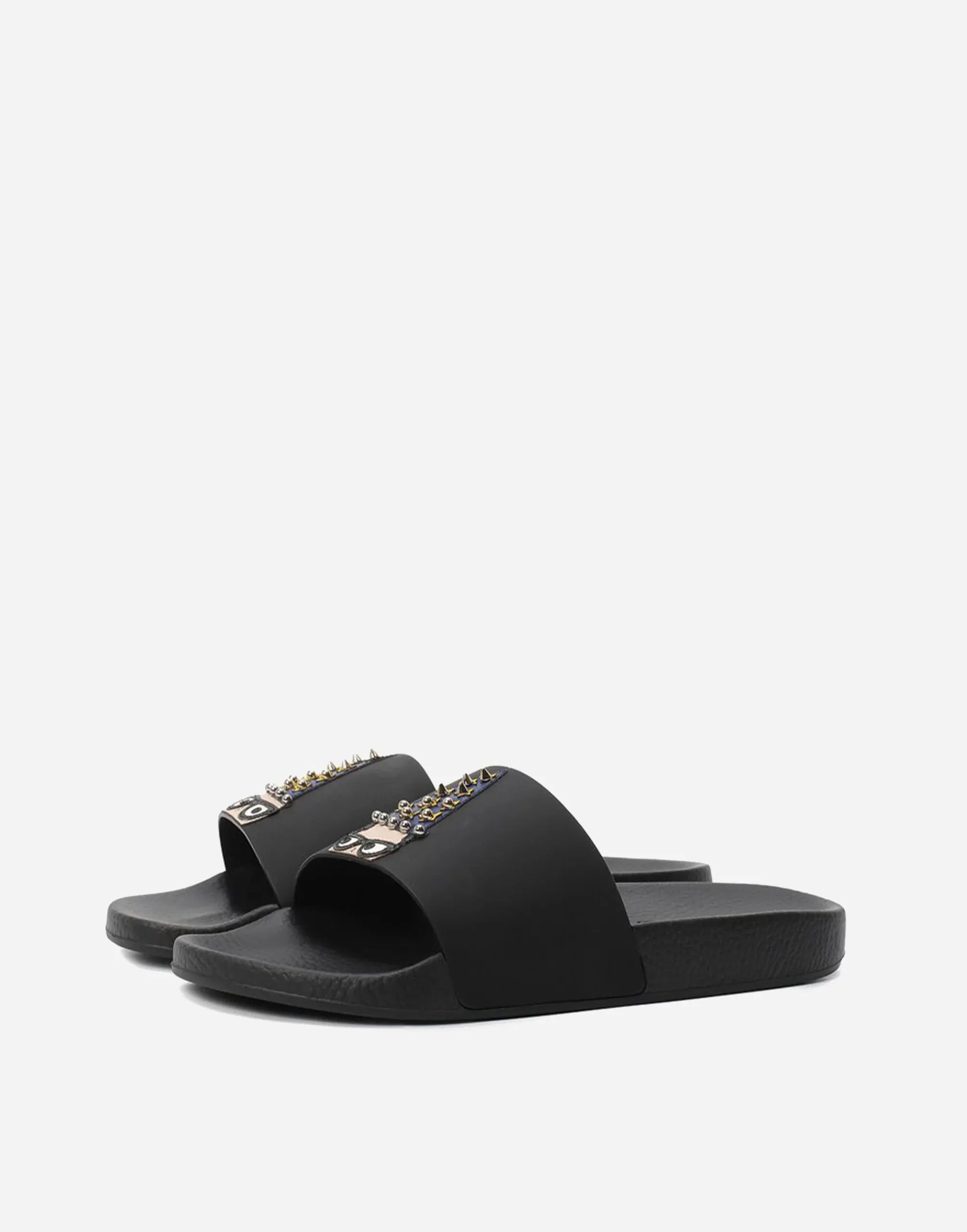 Dolce & Gabbana Designer's Patch Leather Slides