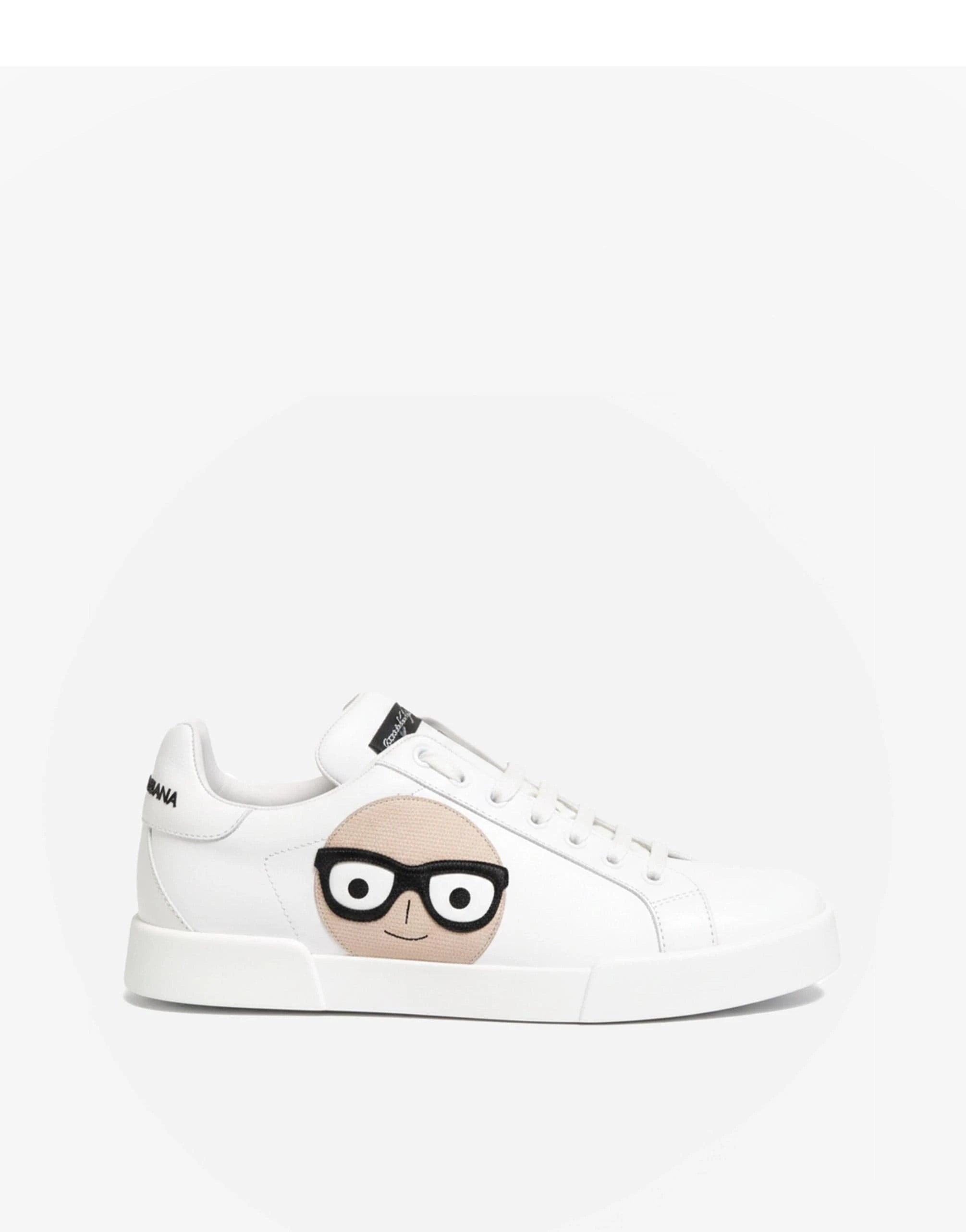 Dolce & Gabbana Designer's Patch Portofino White Sneakers
