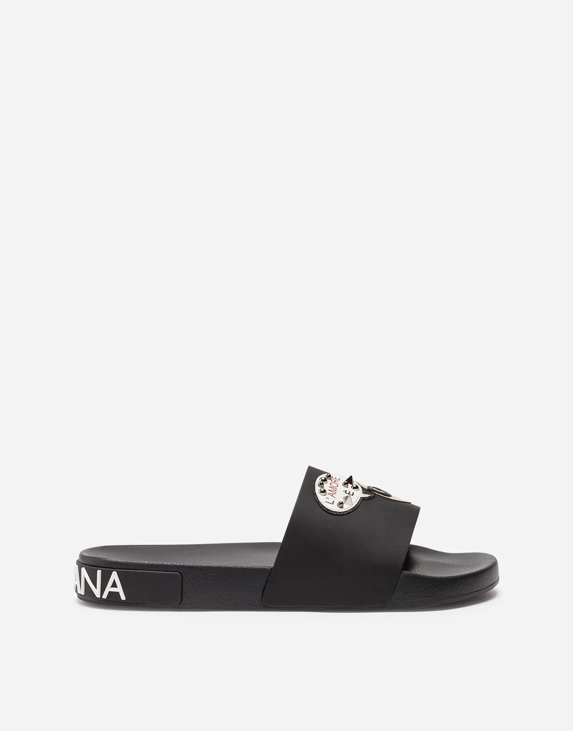 Dolce & Gabbana Designers Patches Calfskin Sliders