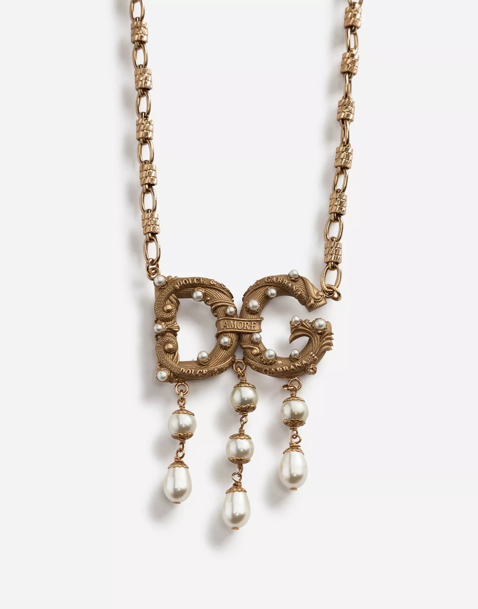 Dolce & Gabbana Detail And Pearls Embellished Necklace