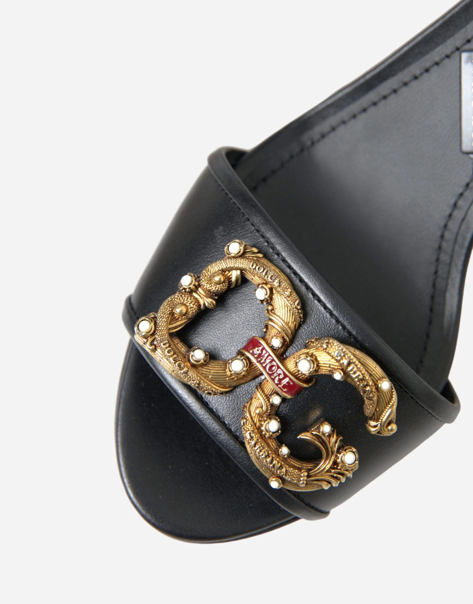 Dolce & Gabbana DG Amore Leather Sandals
