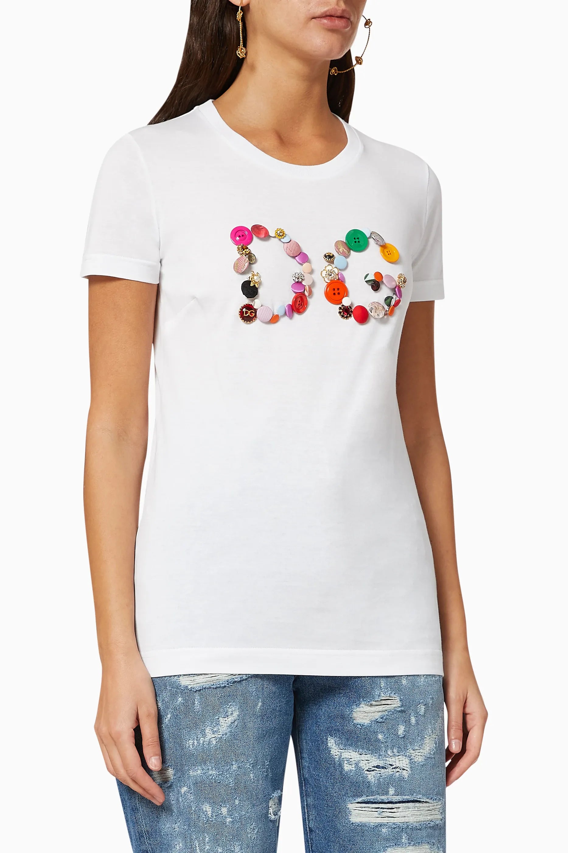 Dolce & Gabbana Dolce & Gabbana DG Buttoned Logo T-Shirt