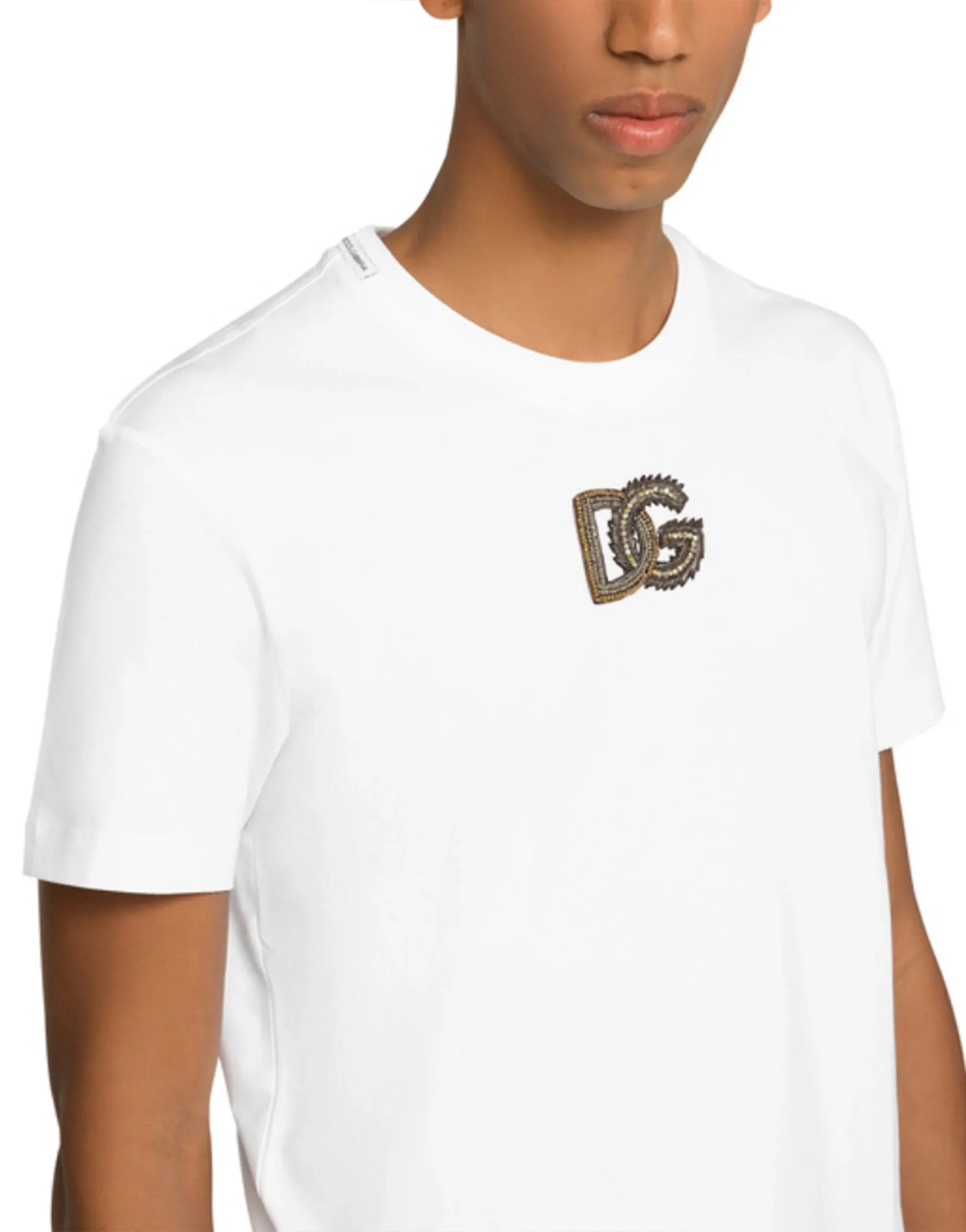 Dolce & Gabbana DG Embellished Cotton T-Shirt