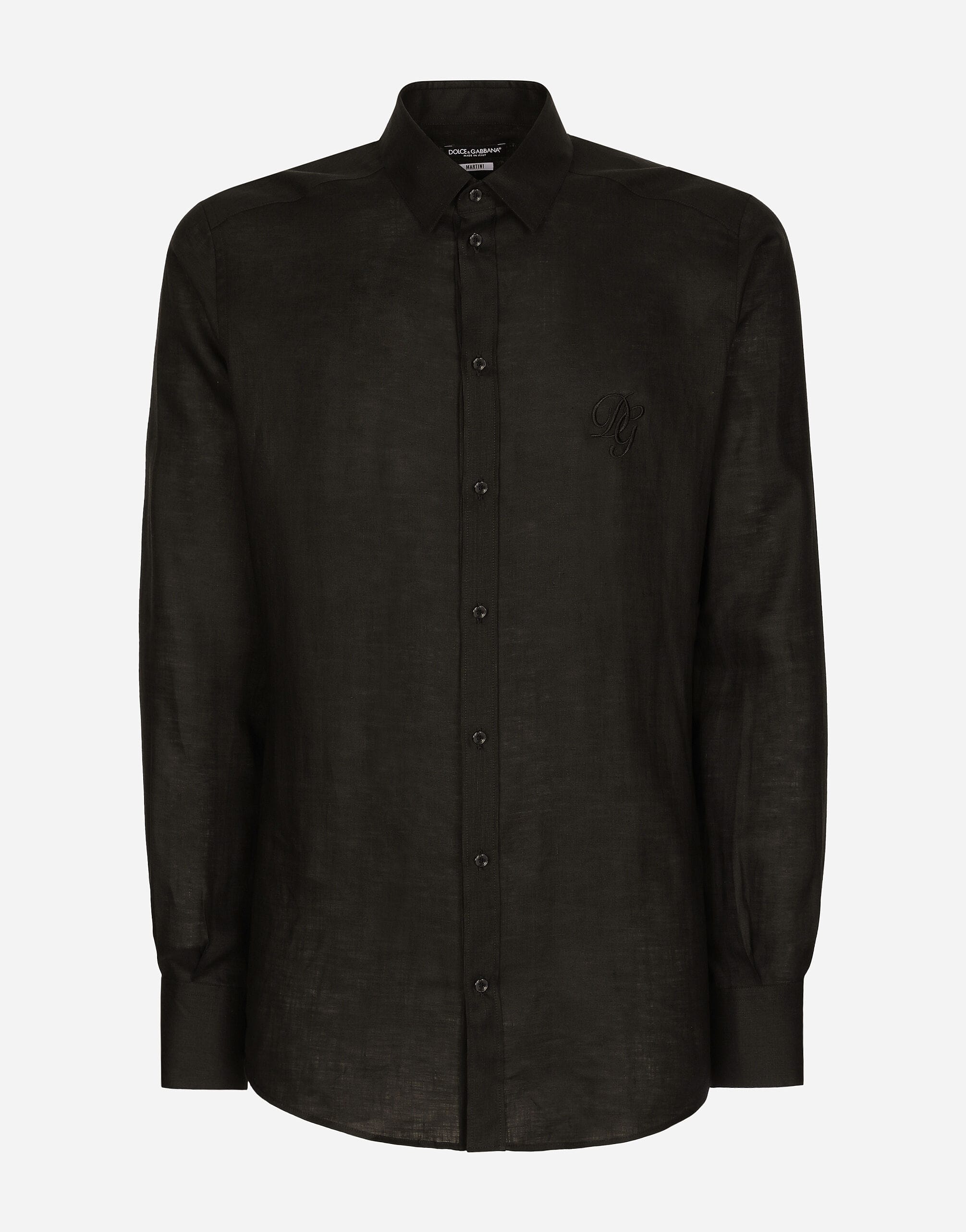 Dolce & Gabbana Dolce & Gabbana DG Embroidery Linen Martini-Fit Shirt