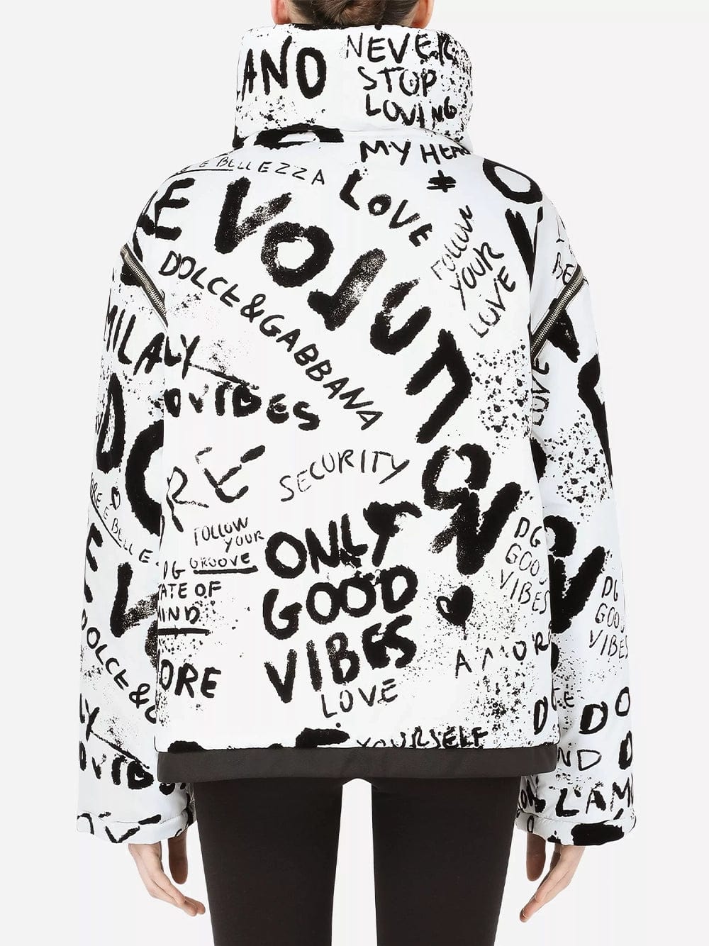 Dolce & Gabbana DG Graffiti Print Reversible Flocked Jacket