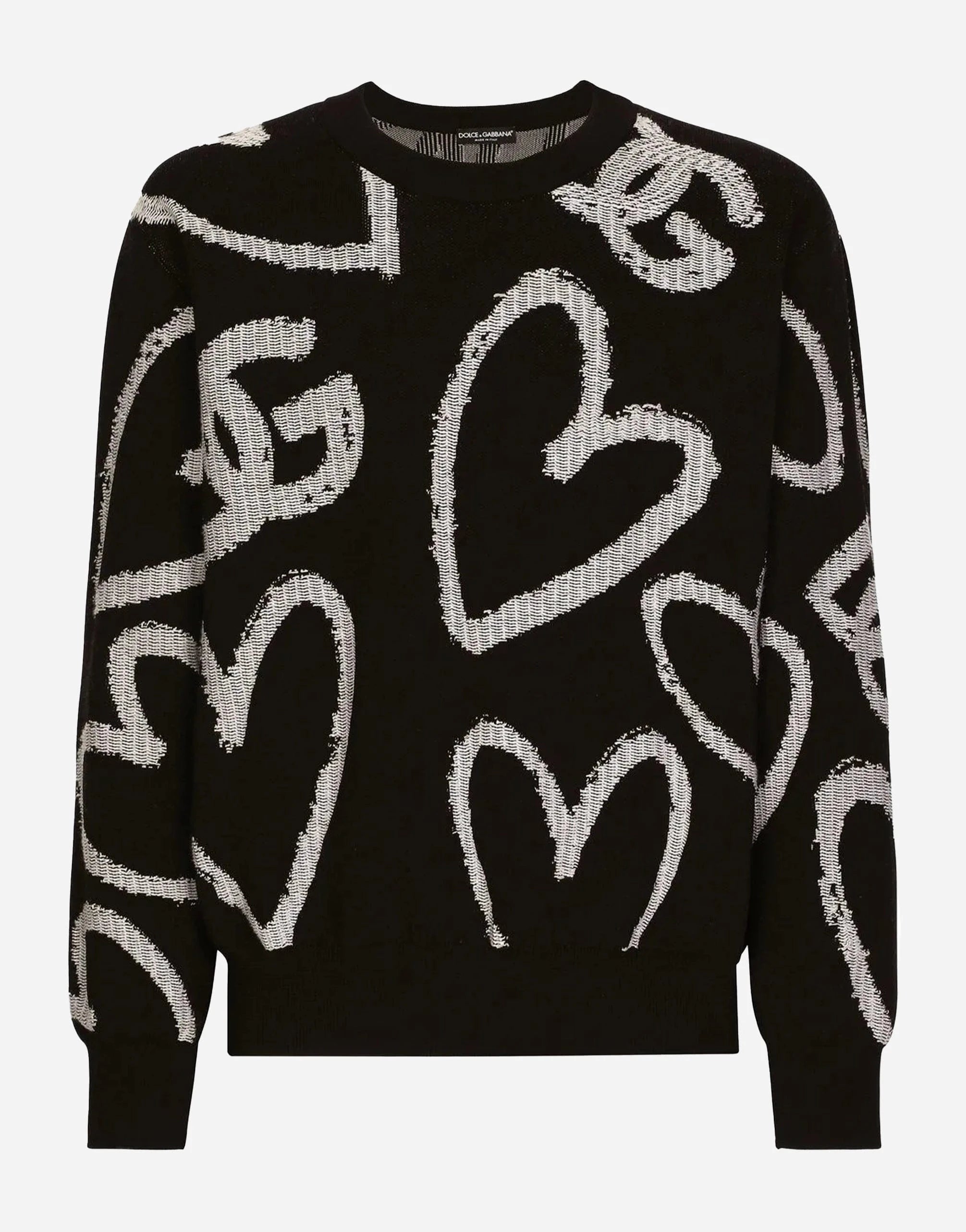 Dolce & Gabbana DG Heart-Print Jacquard Sweater