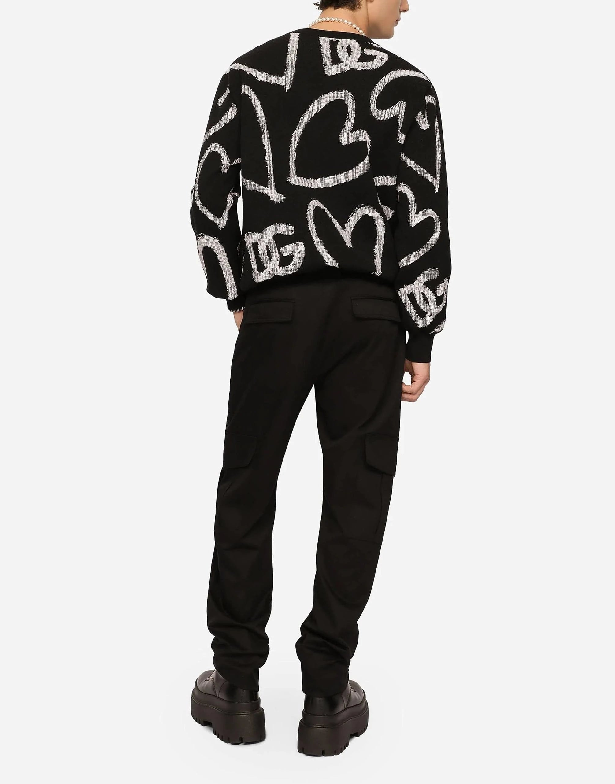 Dolce & Gabbana DG Heart-Print Jacquard Sweater