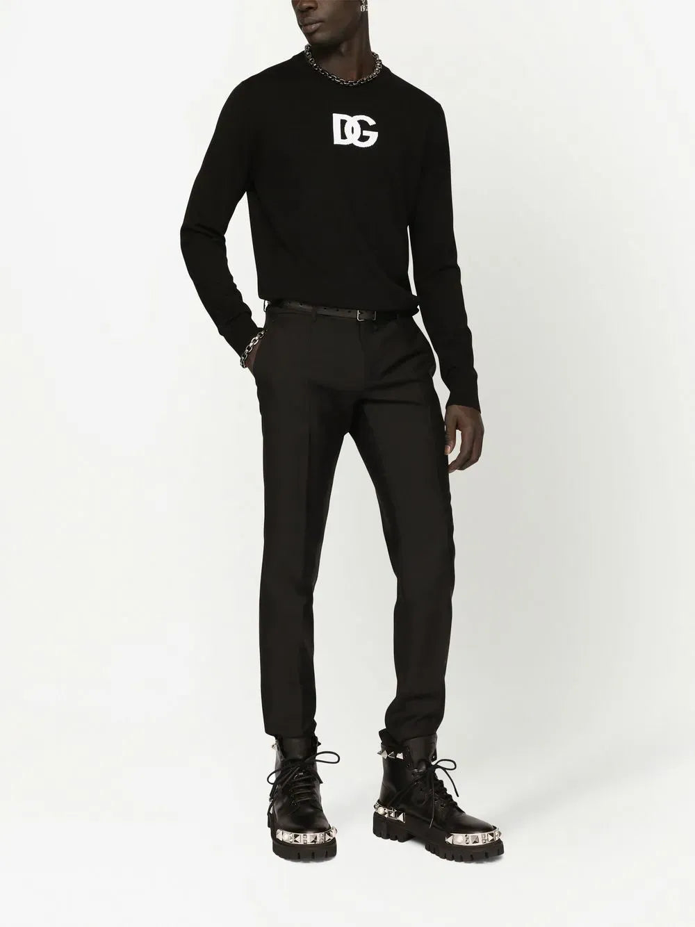 Dolce & Gabbana DG Intarsia-Knit Wool Sweater